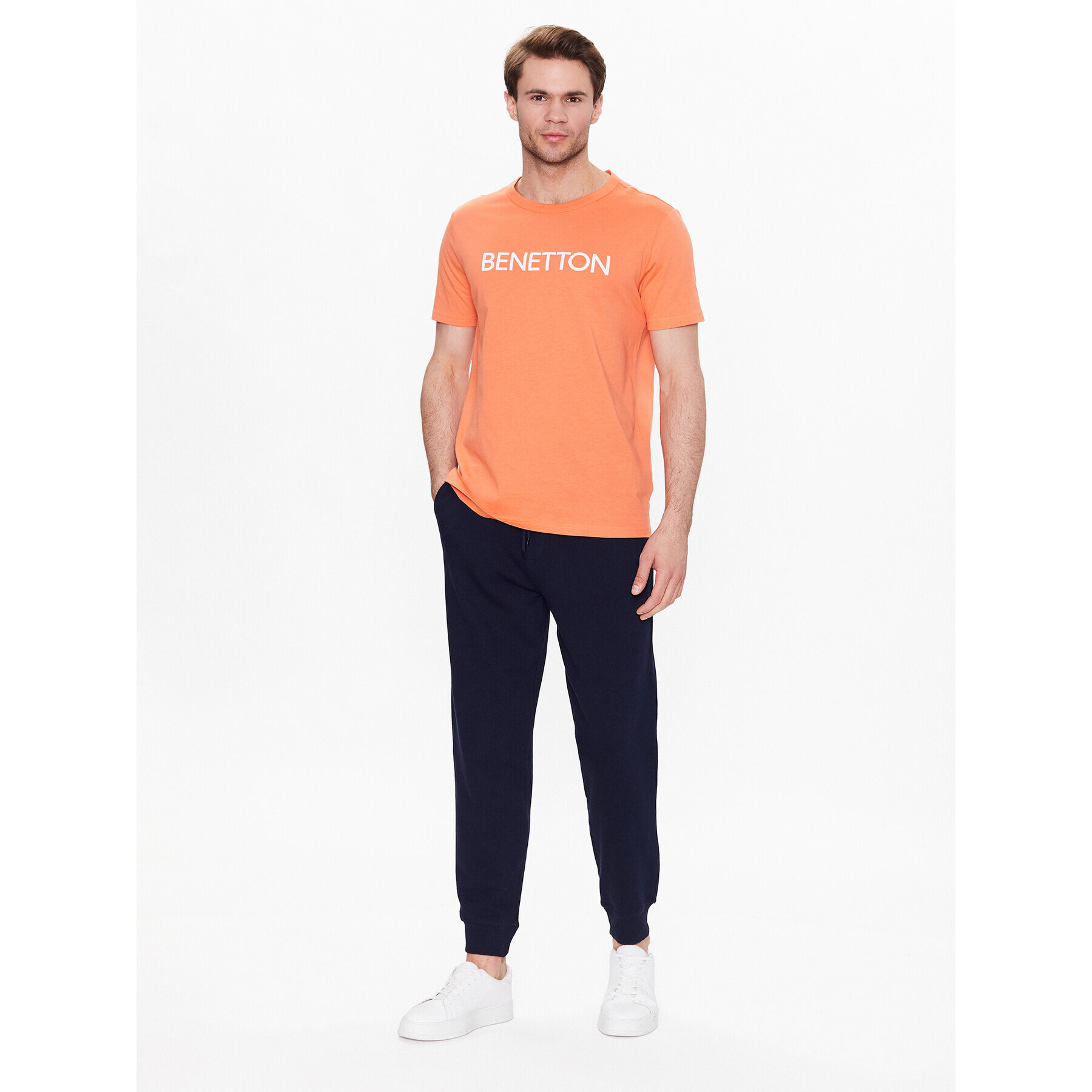 United Colors Of Benetton Majica 3I1XU100A Oranžna Regular Fit - Pepit.si