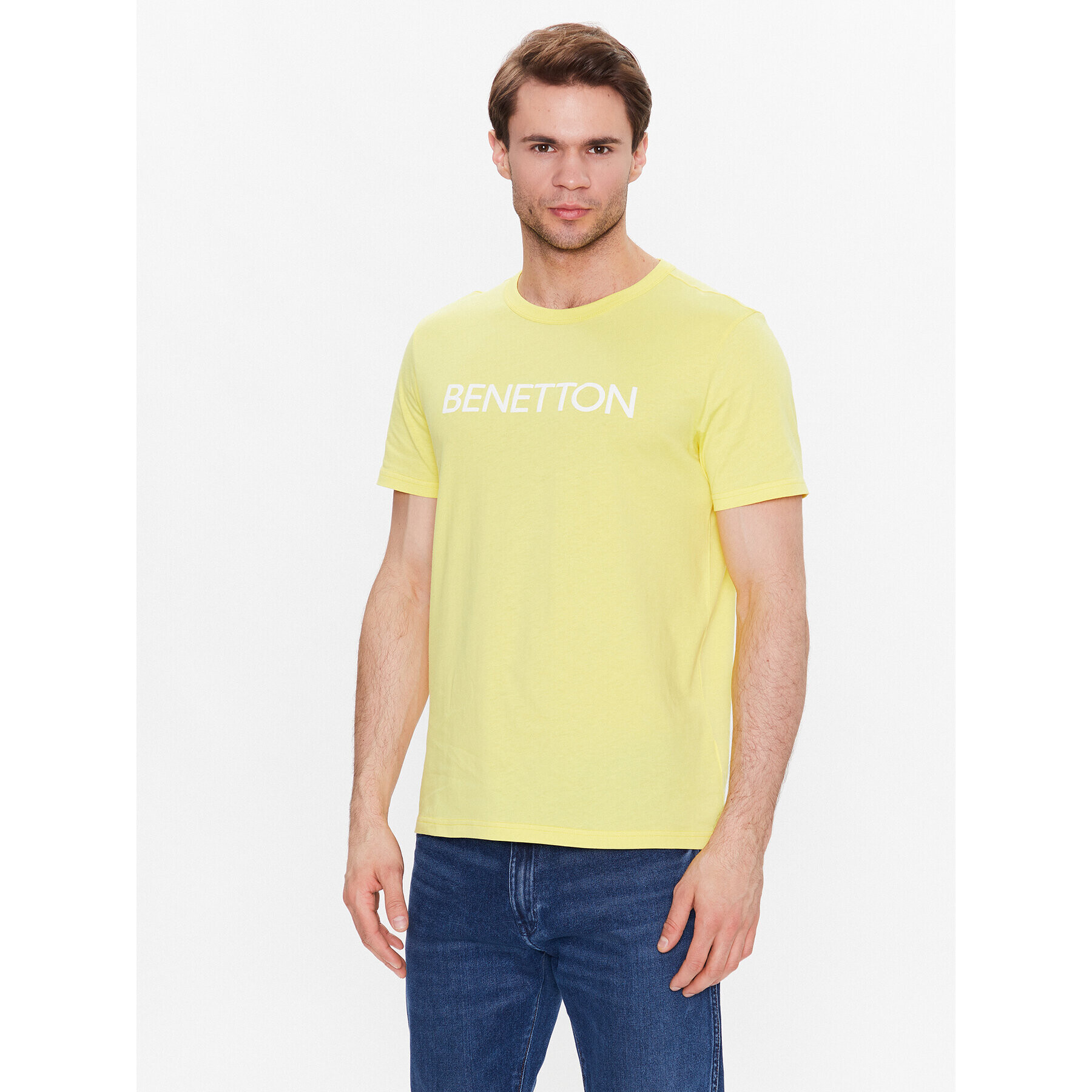 United Colors Of Benetton Majica 3I1XU100A Rumena Regular Fit - Pepit.si