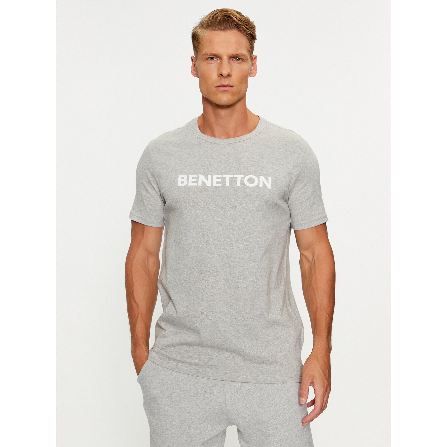 United Colors Of Benetton Majica 3I1XU100A Siva Regular Fit - Pepit.si