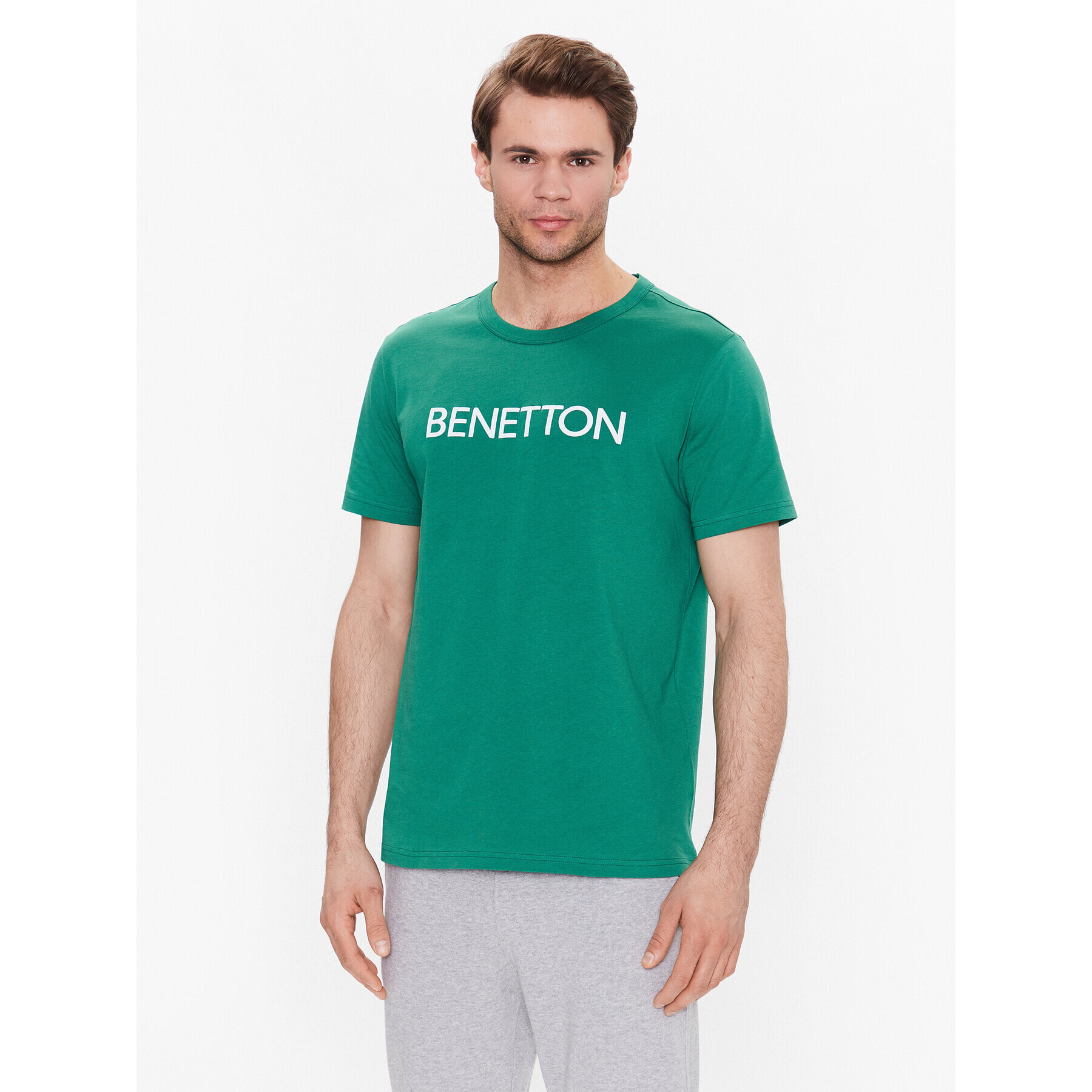 United Colors Of Benetton Majica 3I1XU100A Zelena Regular Fit - Pepit.si