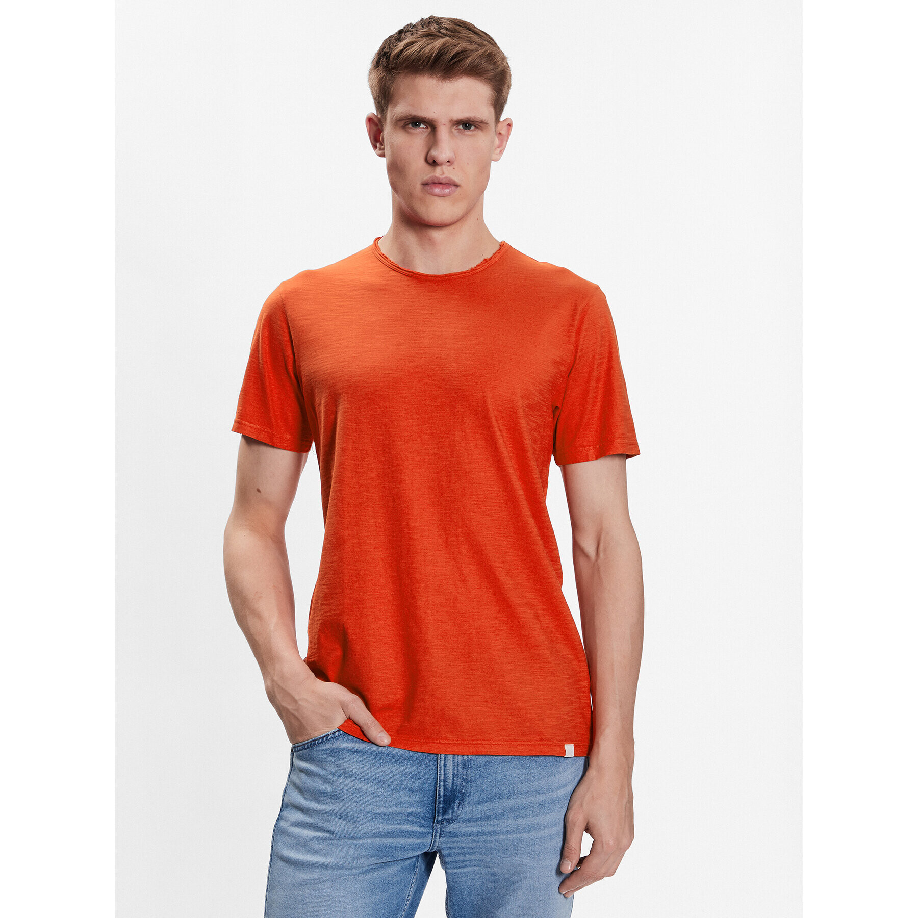 United Colors Of Benetton Majica 3JE1J19A5 Oranžna Regular Fit - Pepit.si