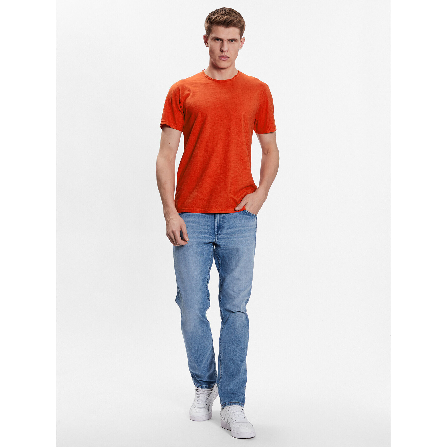 United Colors Of Benetton Majica 3JE1J19A5 Oranžna Regular Fit - Pepit.si