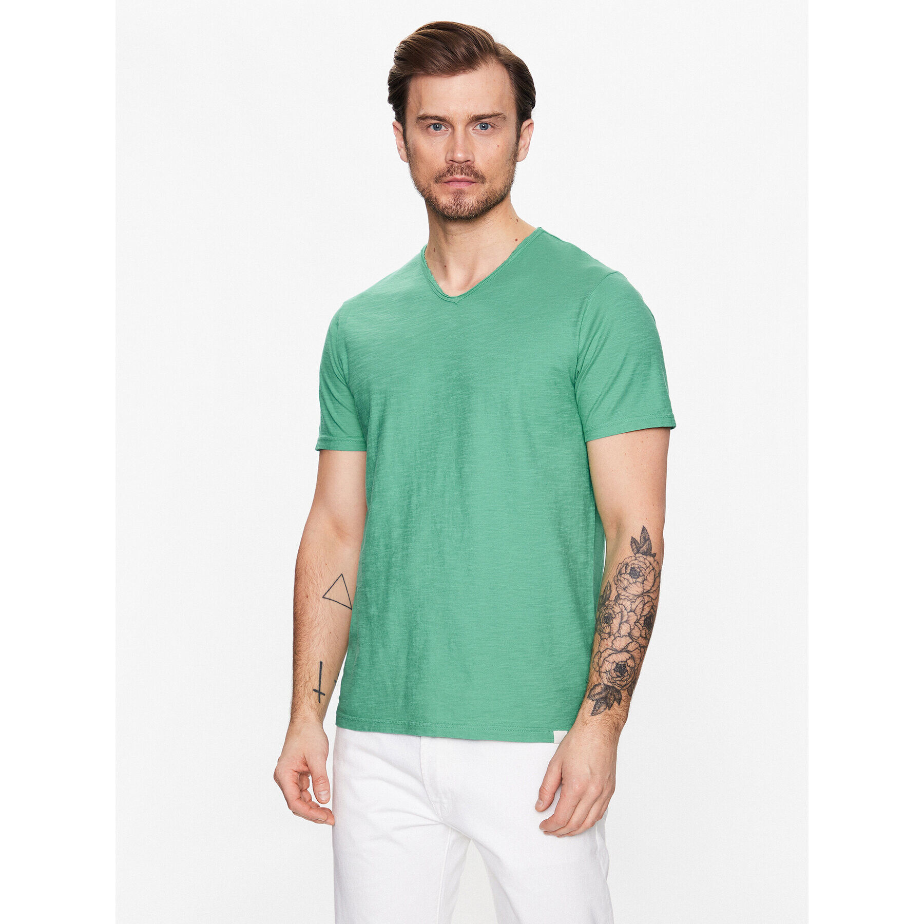 United Colors Of Benetton Majica 3JE1J4264 Zelena Relaxed Fit - Pepit.si