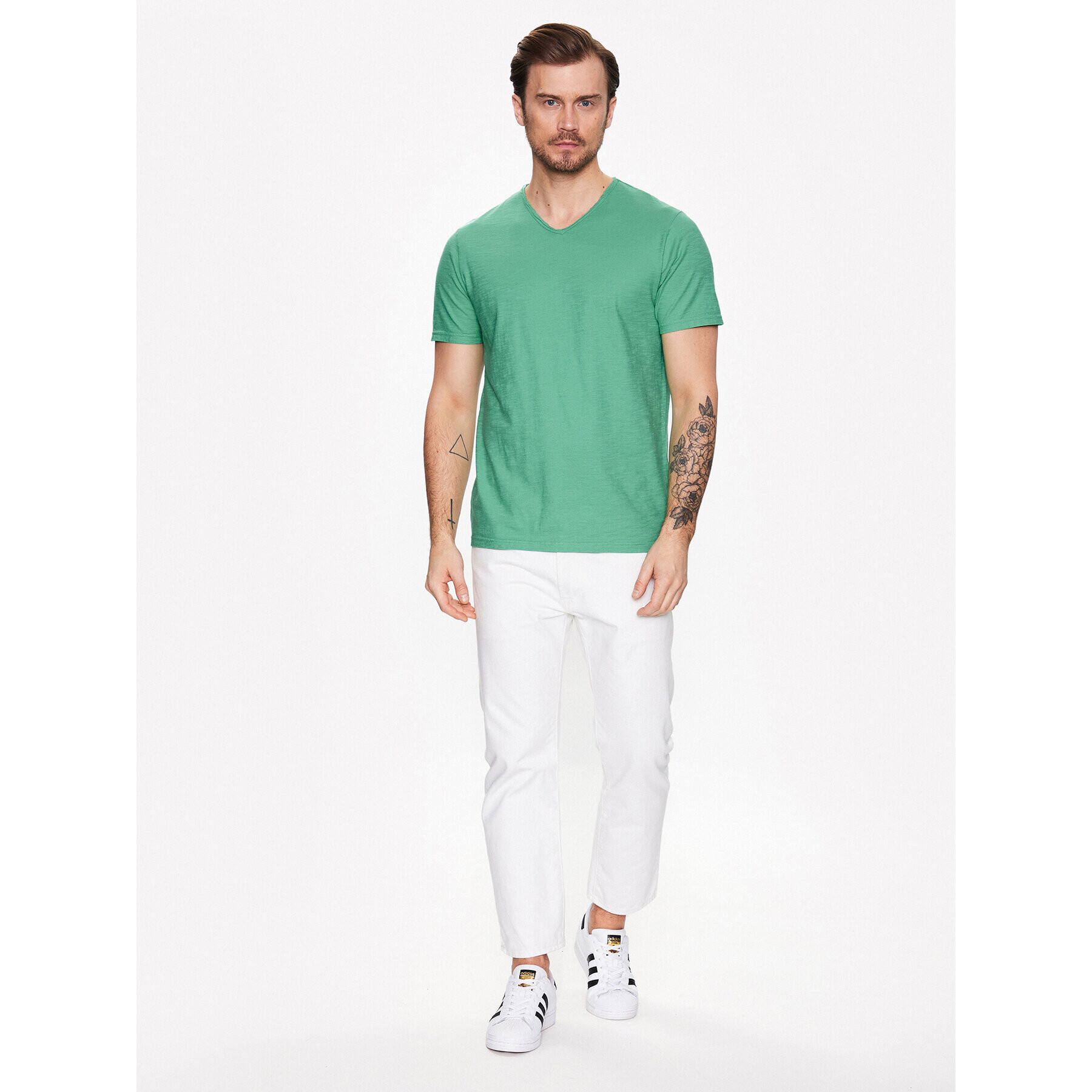 United Colors Of Benetton Majica 3JE1J4264 Zelena Relaxed Fit - Pepit.si