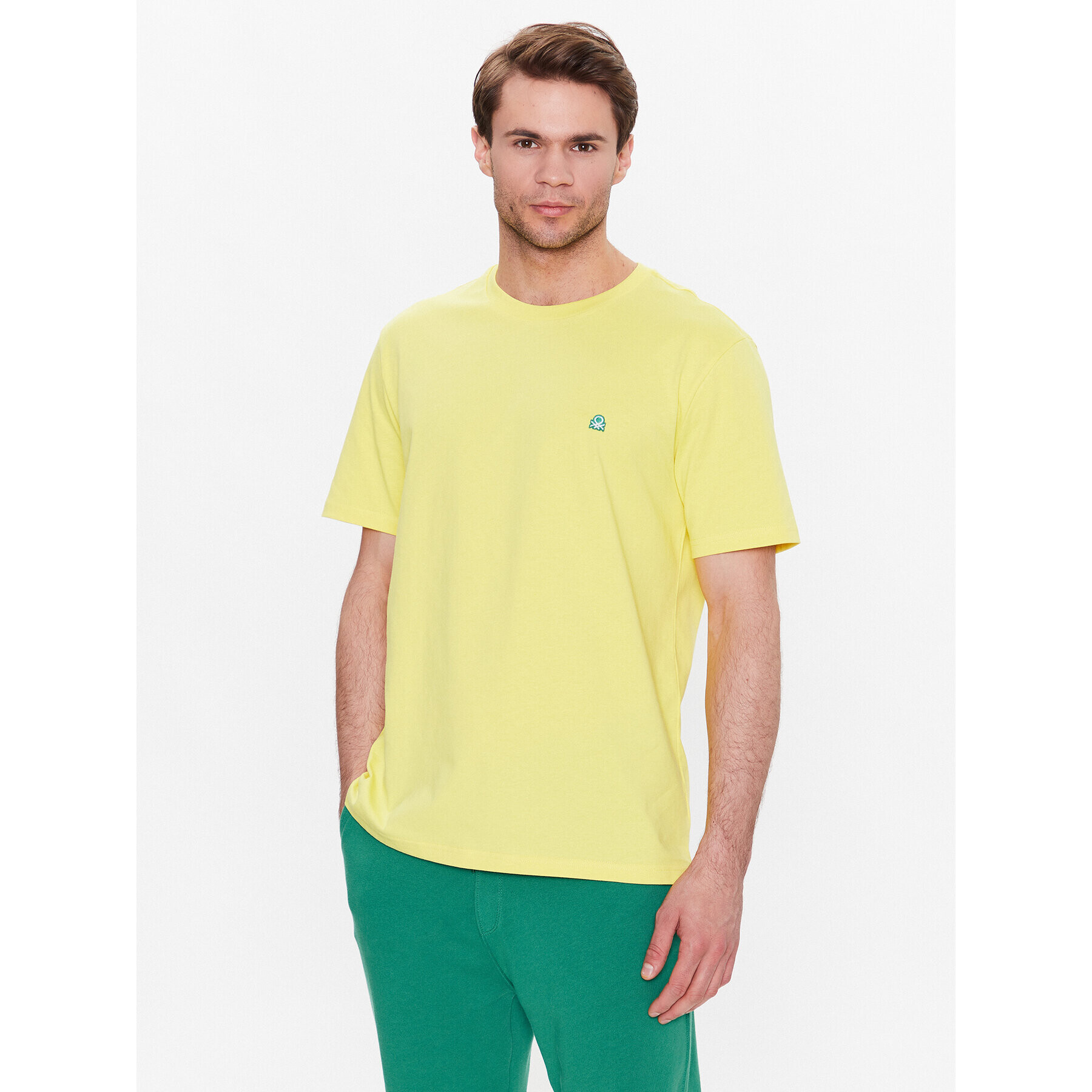 United Colors Of Benetton Majica 3MI5J1AF7 Rumena Regular Fit - Pepit.si