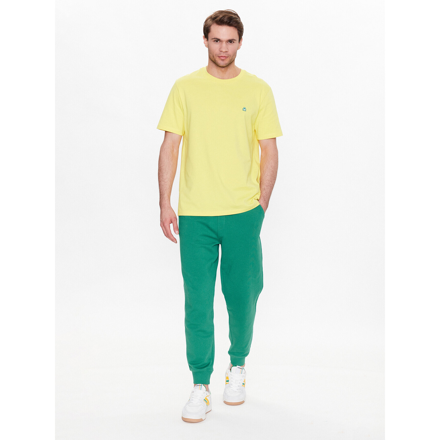 United Colors Of Benetton Majica 3MI5J1AF7 Rumena Regular Fit - Pepit.si