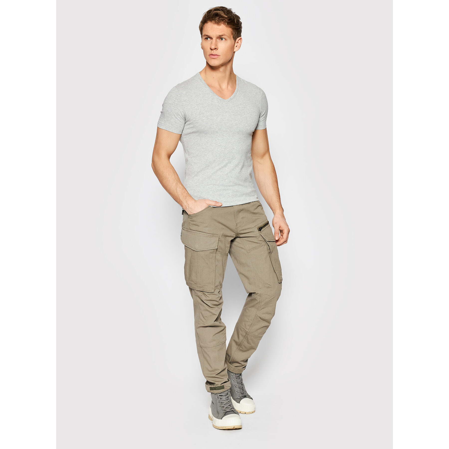 United Colors Of Benetton Majica 3OP82M201 Siva Slim Fit - Pepit.si