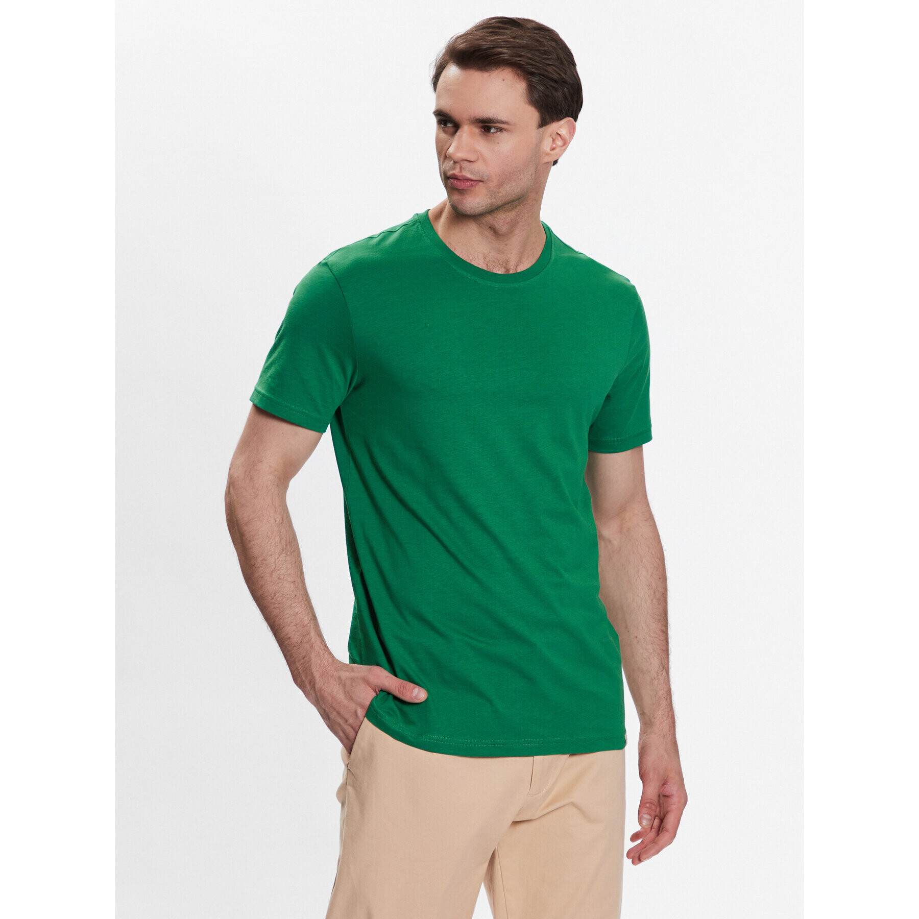 United Colors Of Benetton Majica 3U53J1F15 Zelena Regular Fit - Pepit.si