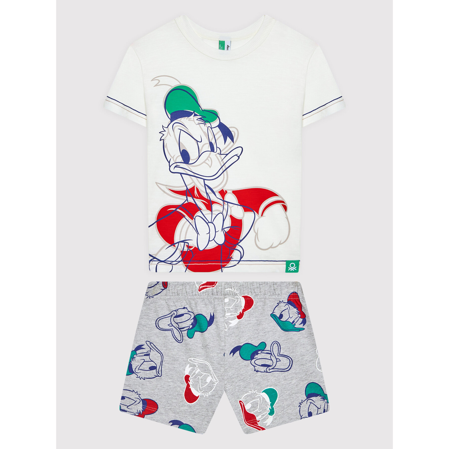 United Colors Of Benetton Pižama DISNEY 3BVX0P00T Bela Regular Fit - Pepit.si