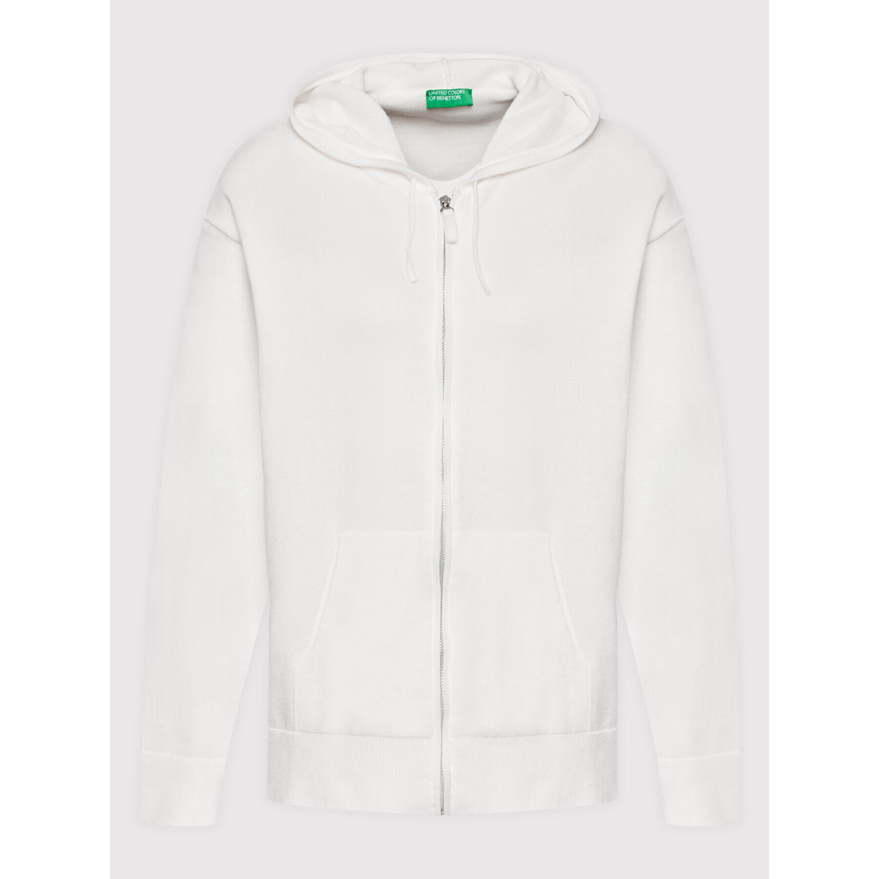 United Colors Of Benetton Pletena jopica 1294D5005 Bela Relaxed Fit - Pepit.si