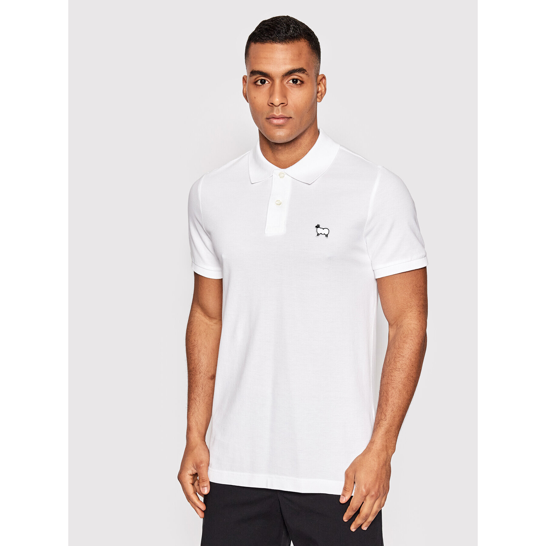 United Colors Of Benetton Polo majica 3088U300E Bela Slim Fit - Pepit.si