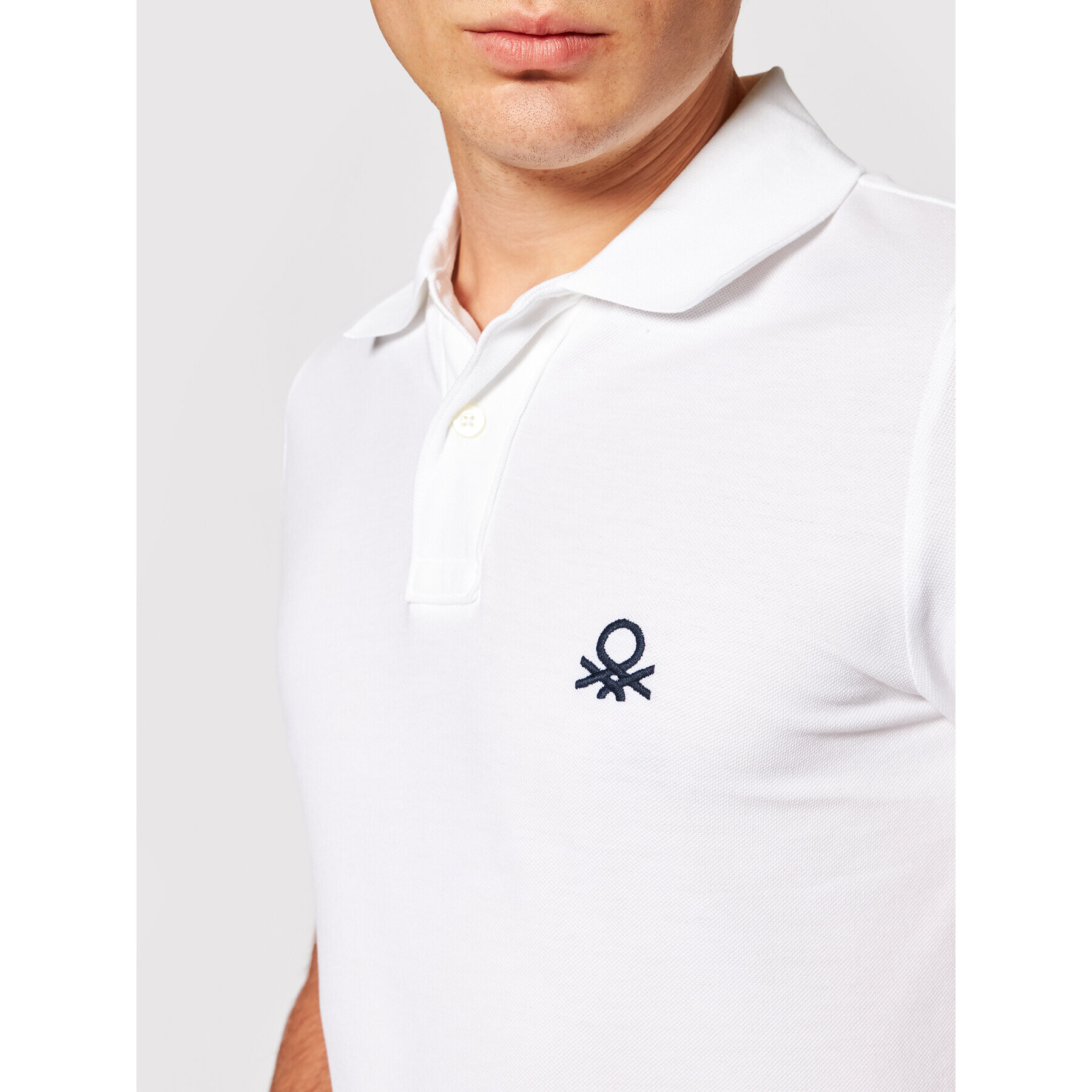 United Colors Of Benetton Polo majica 3089J3178 Bela Slim Fit - Pepit.si