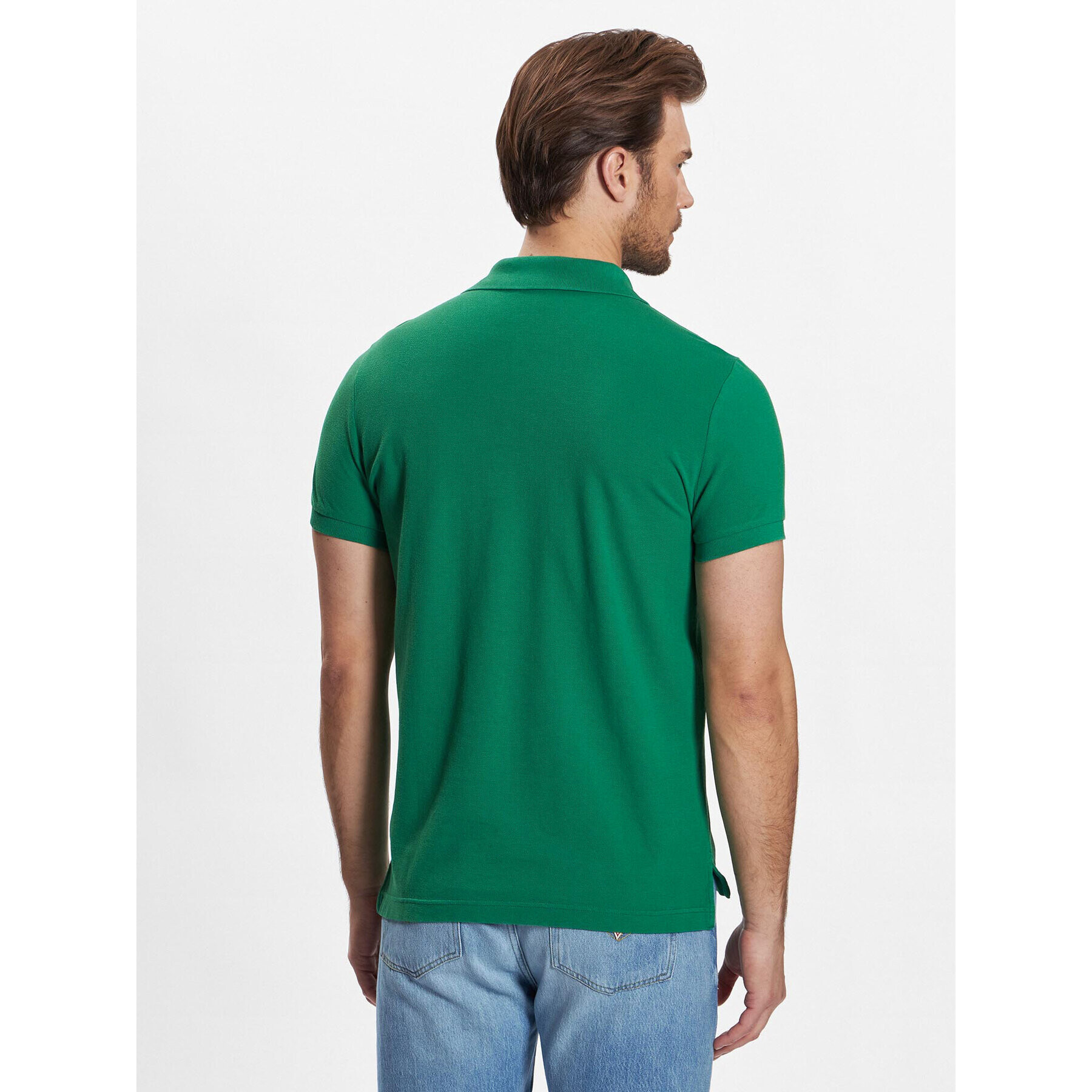 United Colors Of Benetton Polo majica 3089J3178 Zelena Slim Fit - Pepit.si