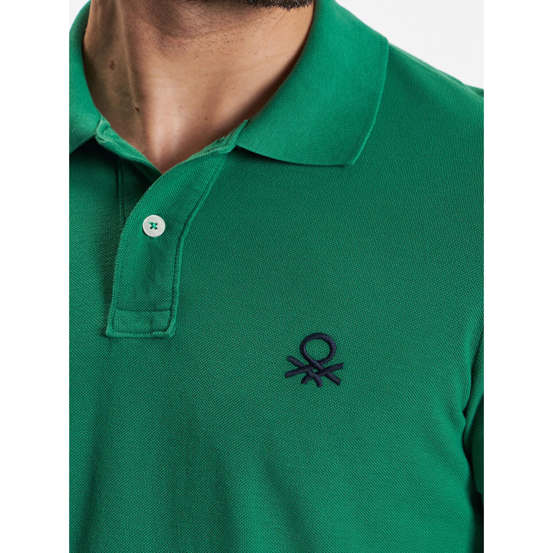 United Colors Of Benetton Polo majica 3089J3178 Zelena Slim Fit - Pepit.si