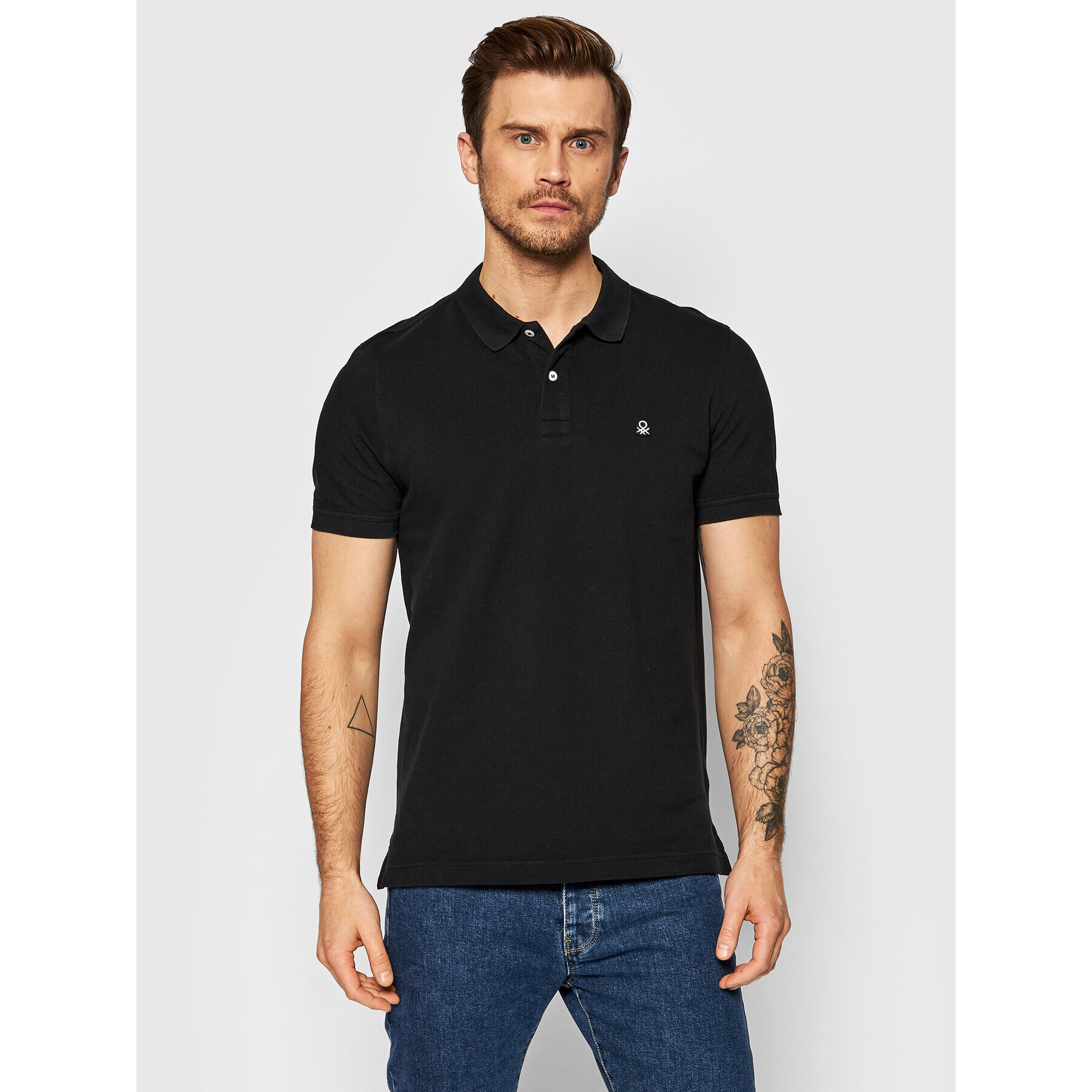 United Colors Of Benetton Polo majica 3089J3179 Črna Regular Fit - Pepit.si