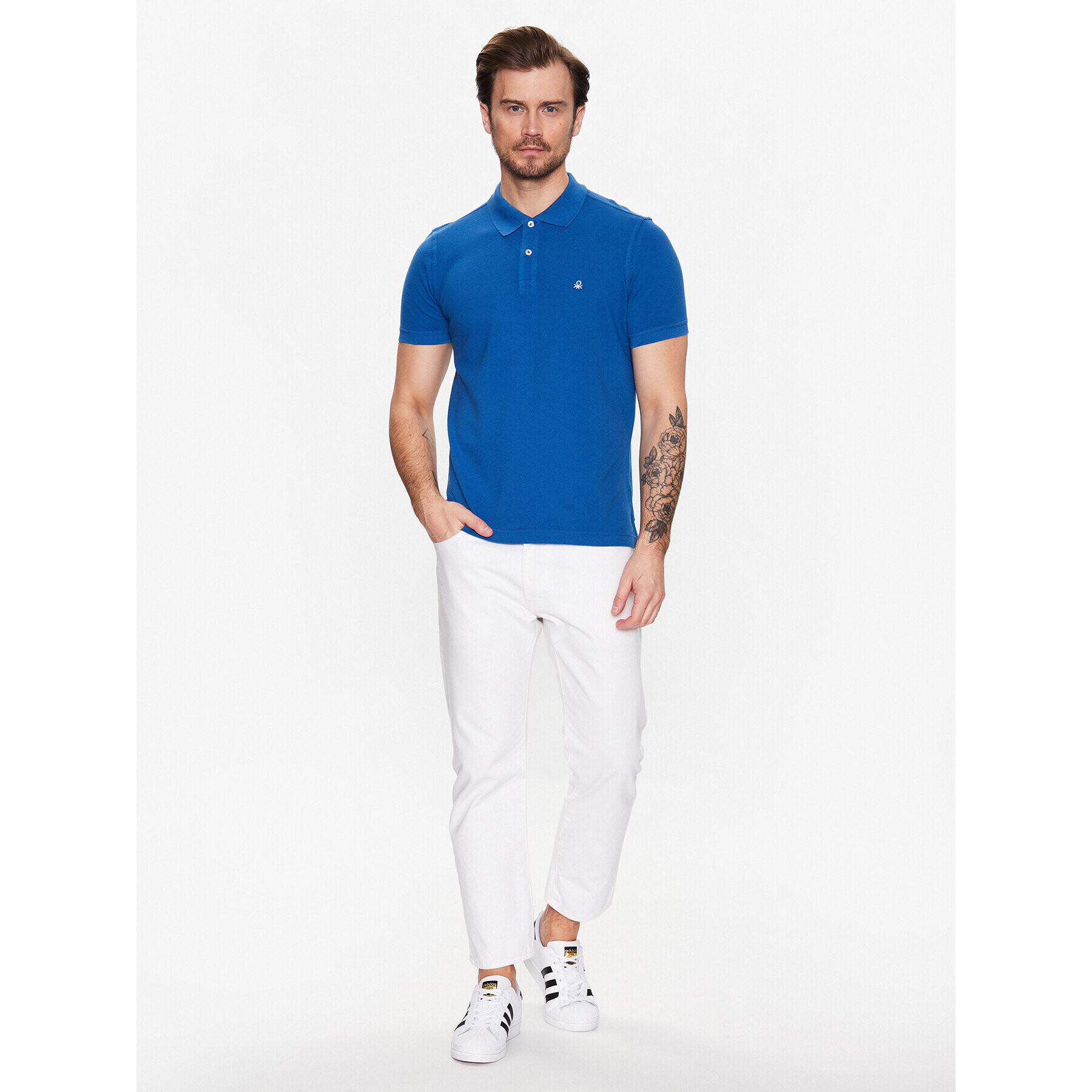 United Colors Of Benetton Polo majica 3089J3179 Modra Regular Fit - Pepit.si