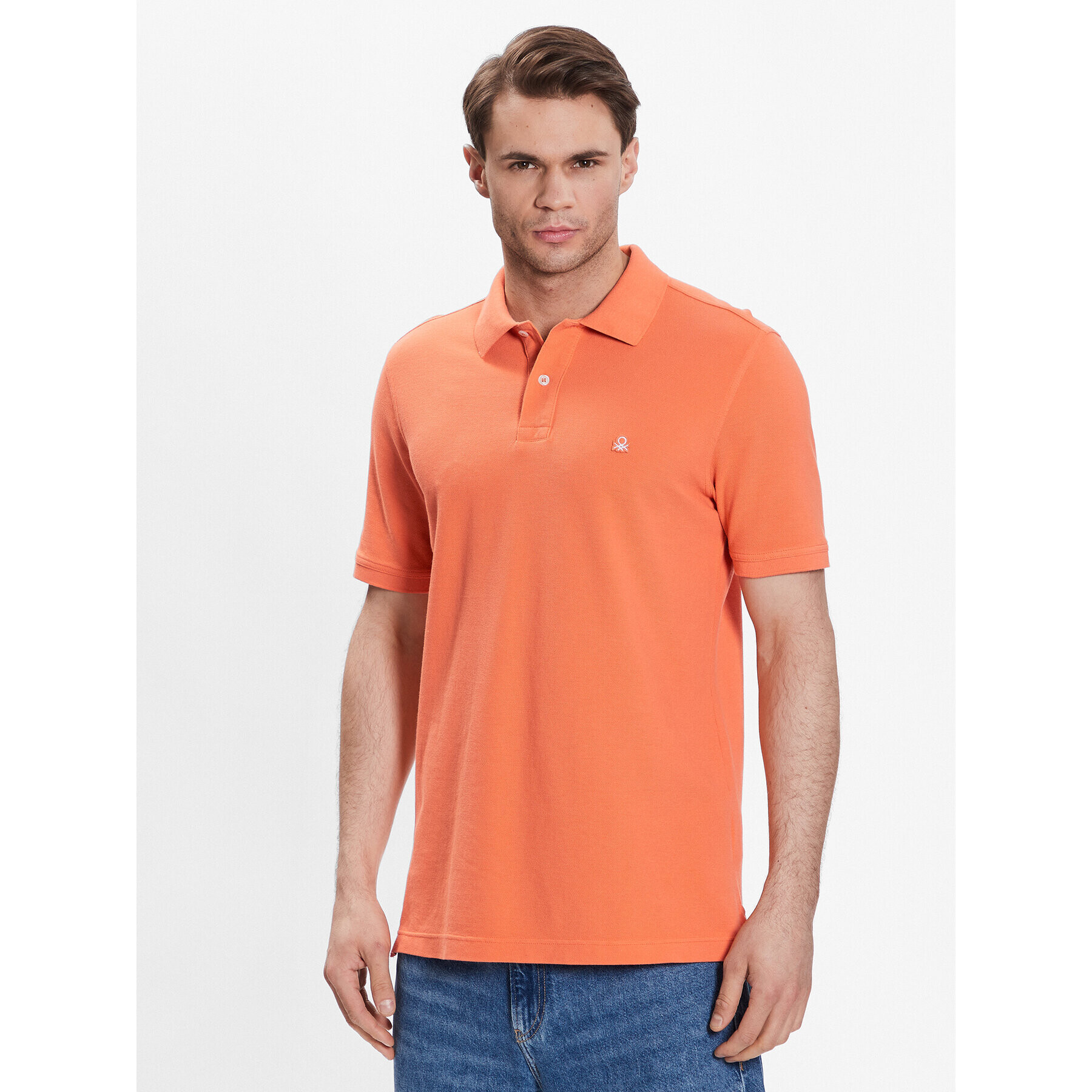 United Colors Of Benetton Polo majica 3089J3179 Oranžna Regular Fit - Pepit.si