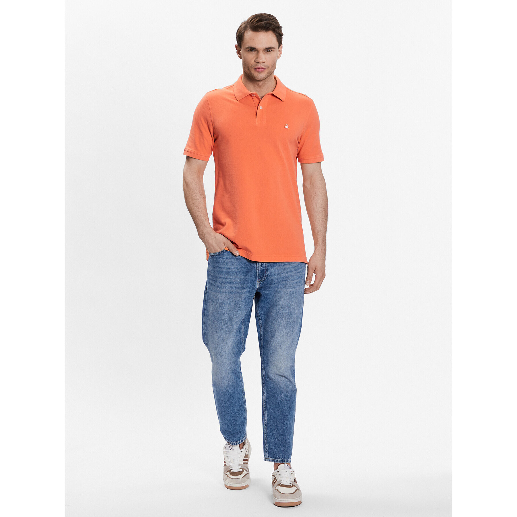 United Colors Of Benetton Polo majica 3089J3179 Oranžna Regular Fit - Pepit.si