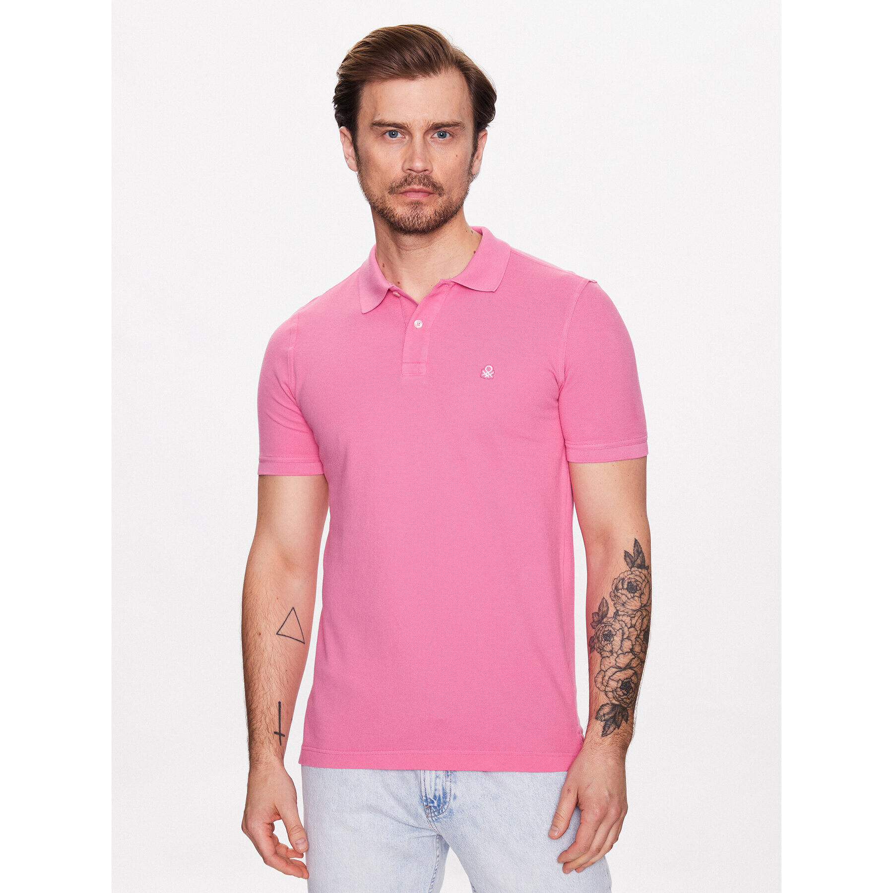 United Colors Of Benetton Polo majica 3089J3179 Roza Regular Fit - Pepit.si