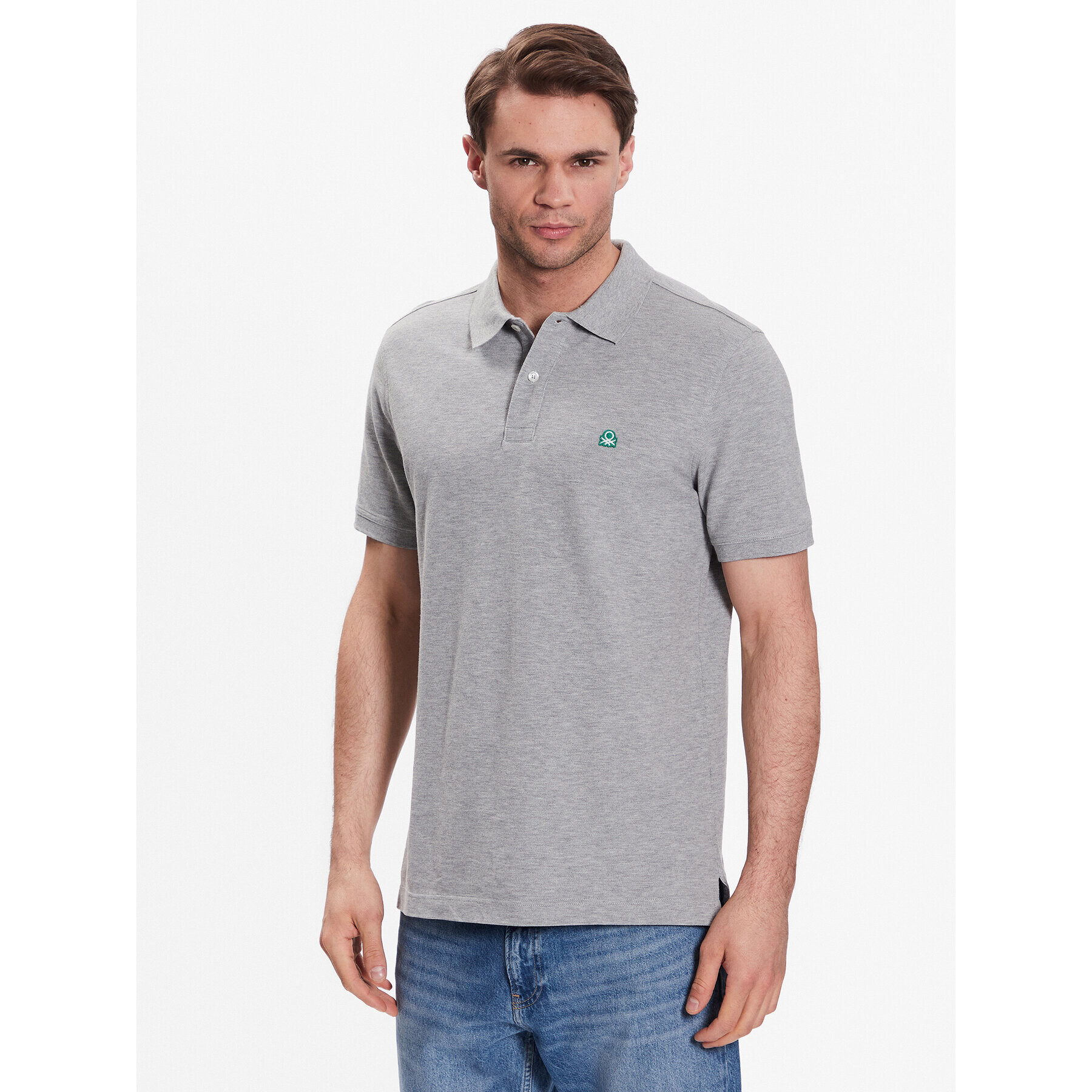 United Colors Of Benetton Polo majica 3089J3179 Siva Regular Fit - Pepit.si