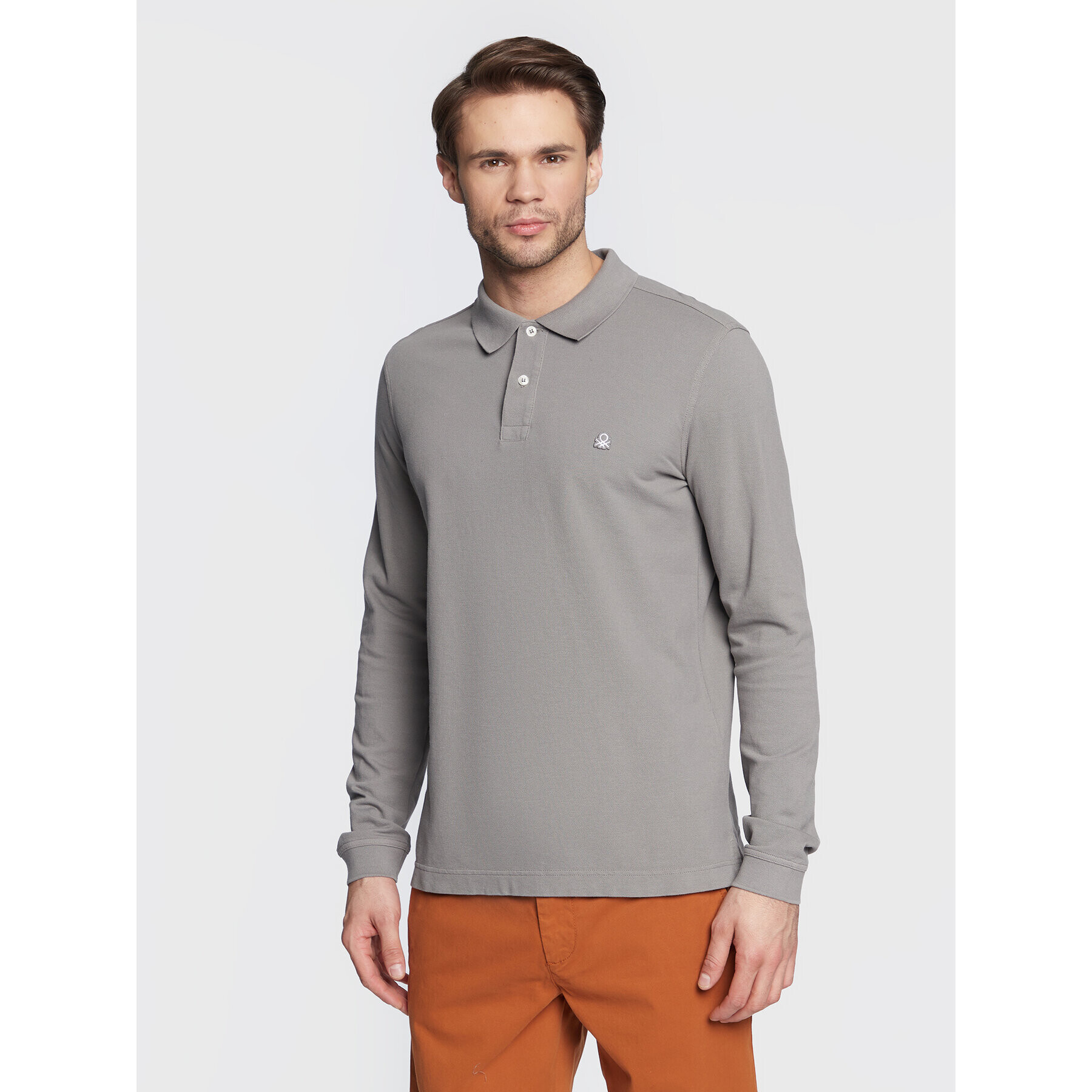 United Colors Of Benetton Polo majica 3089J3204 Siva Regular Fit - Pepit.si