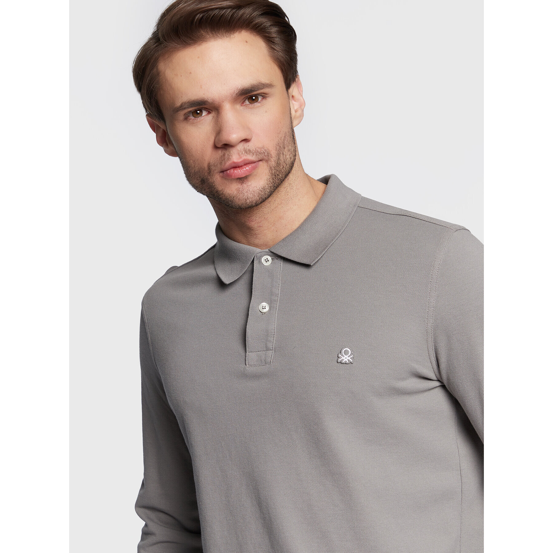 United Colors Of Benetton Polo majica 3089J3204 Siva Regular Fit - Pepit.si