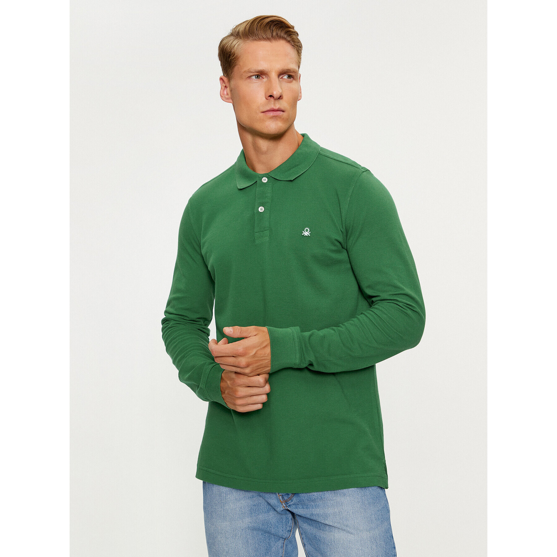 United Colors Of Benetton Polo majica 3089J3204 Zelena Regular Fit - Pepit.si