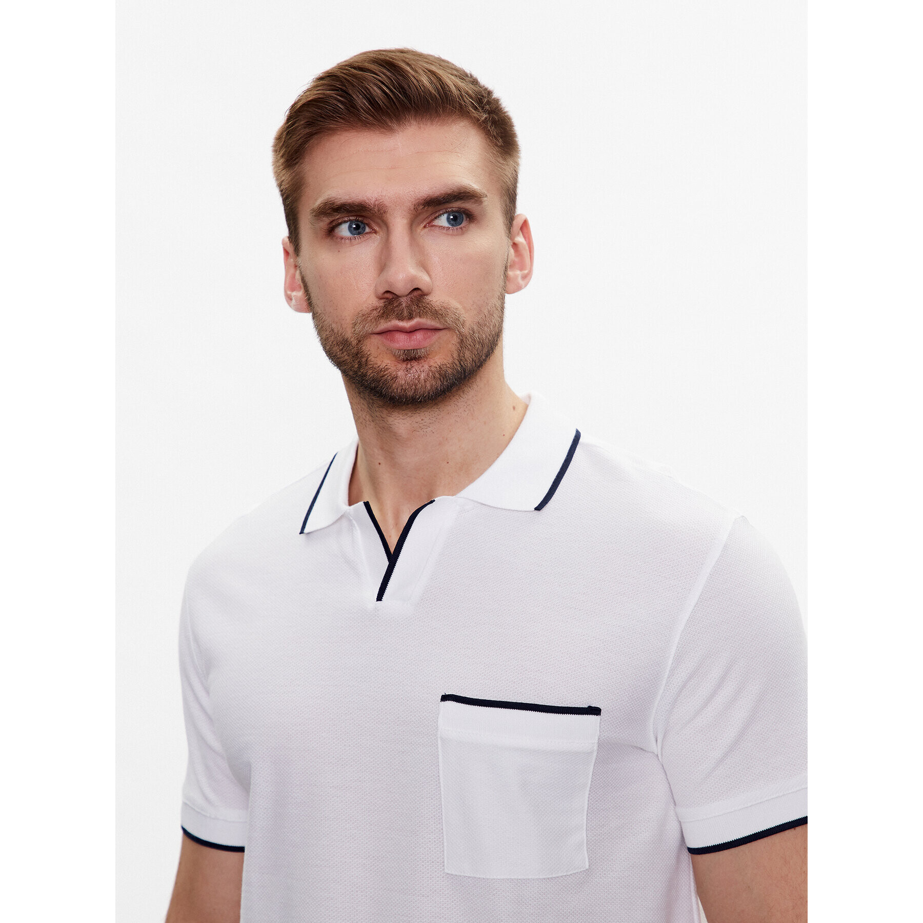 United Colors Of Benetton Polo majica 34KAU300B Bela Regular Fit - Pepit.si