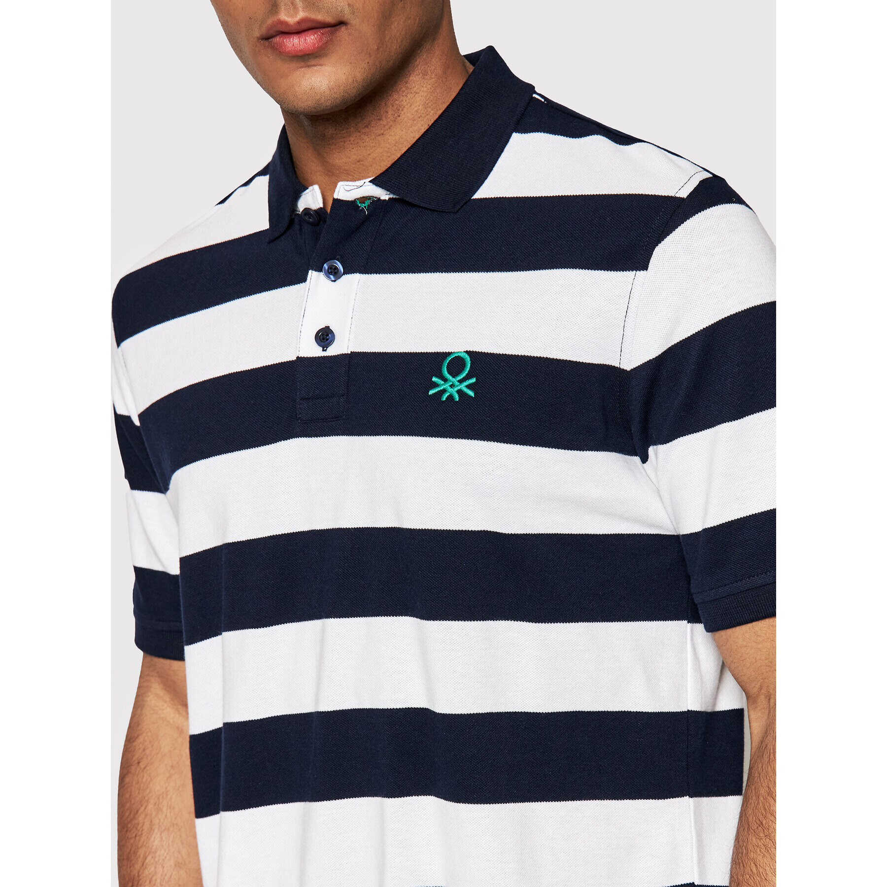 United Colors Of Benetton Polo majica 370TJ3175 Mornarsko modra Regular Fit - Pepit.si