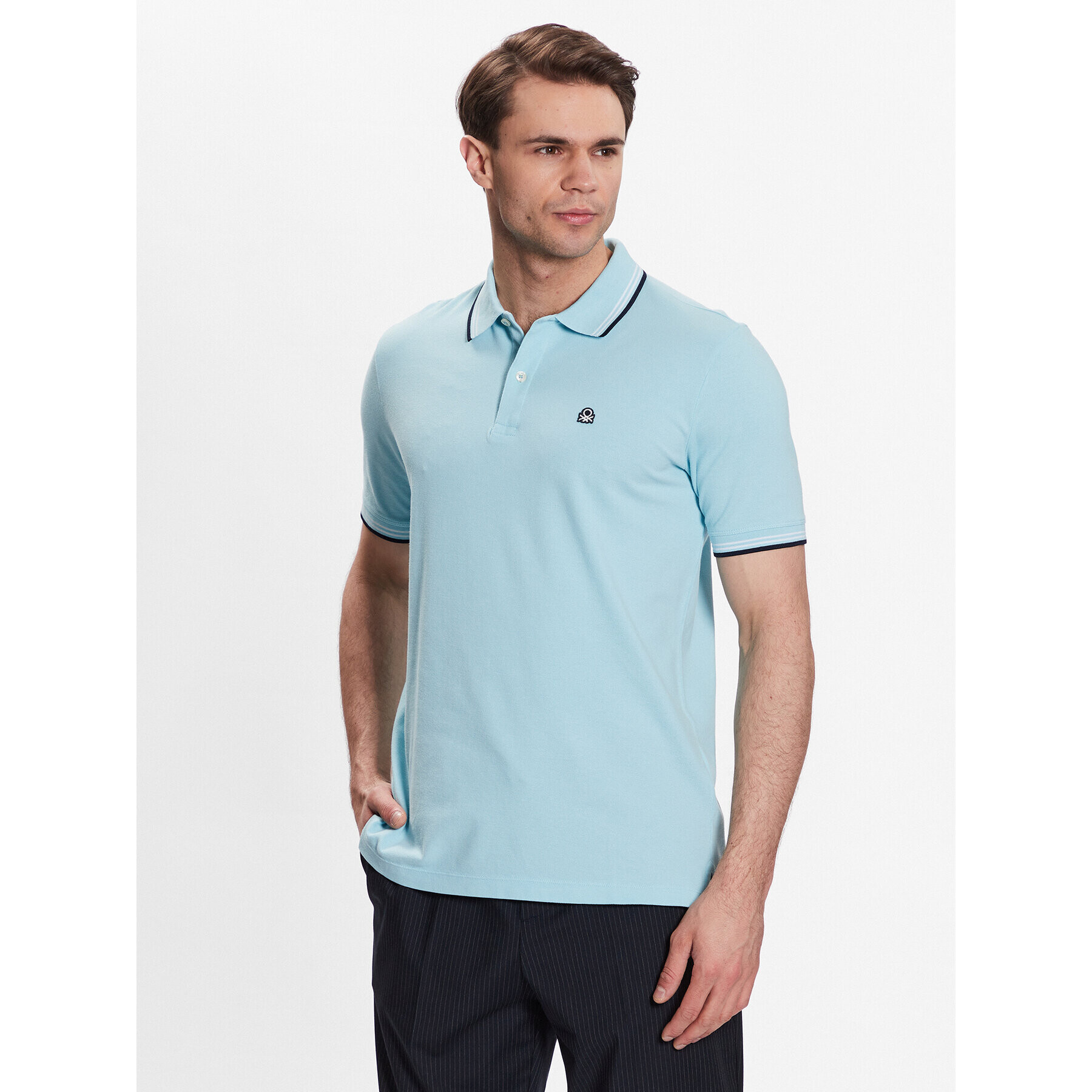 United Colors Of Benetton Polo majica 3WG9J3181 Modra Regular Fit - Pepit.si