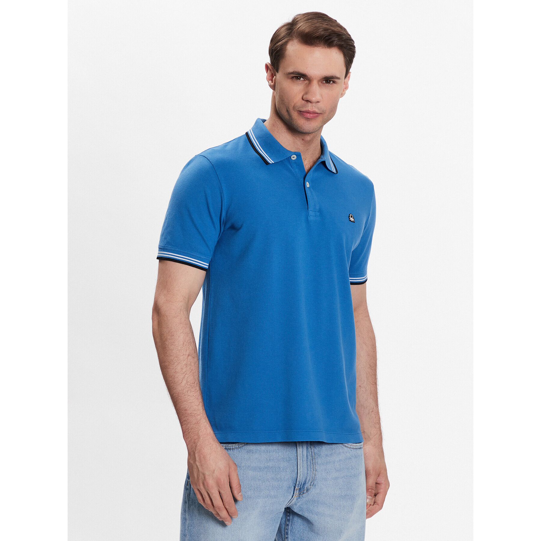 United Colors Of Benetton Polo majica 3WG9J3181 Modra Regular Fit - Pepit.si