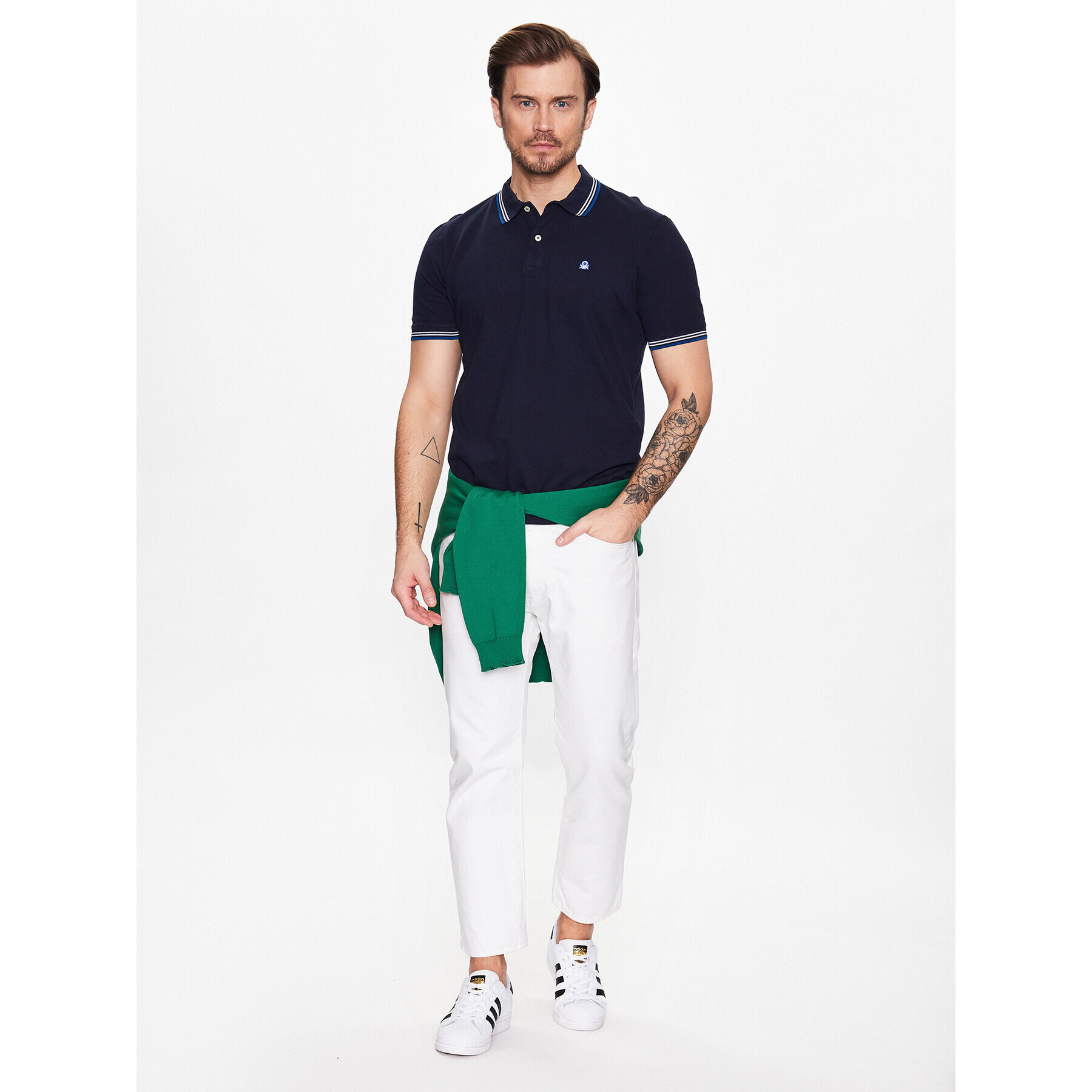 United Colors Of Benetton Polo majica 3WG9J3181 Mornarsko modra Regular Fit - Pepit.si