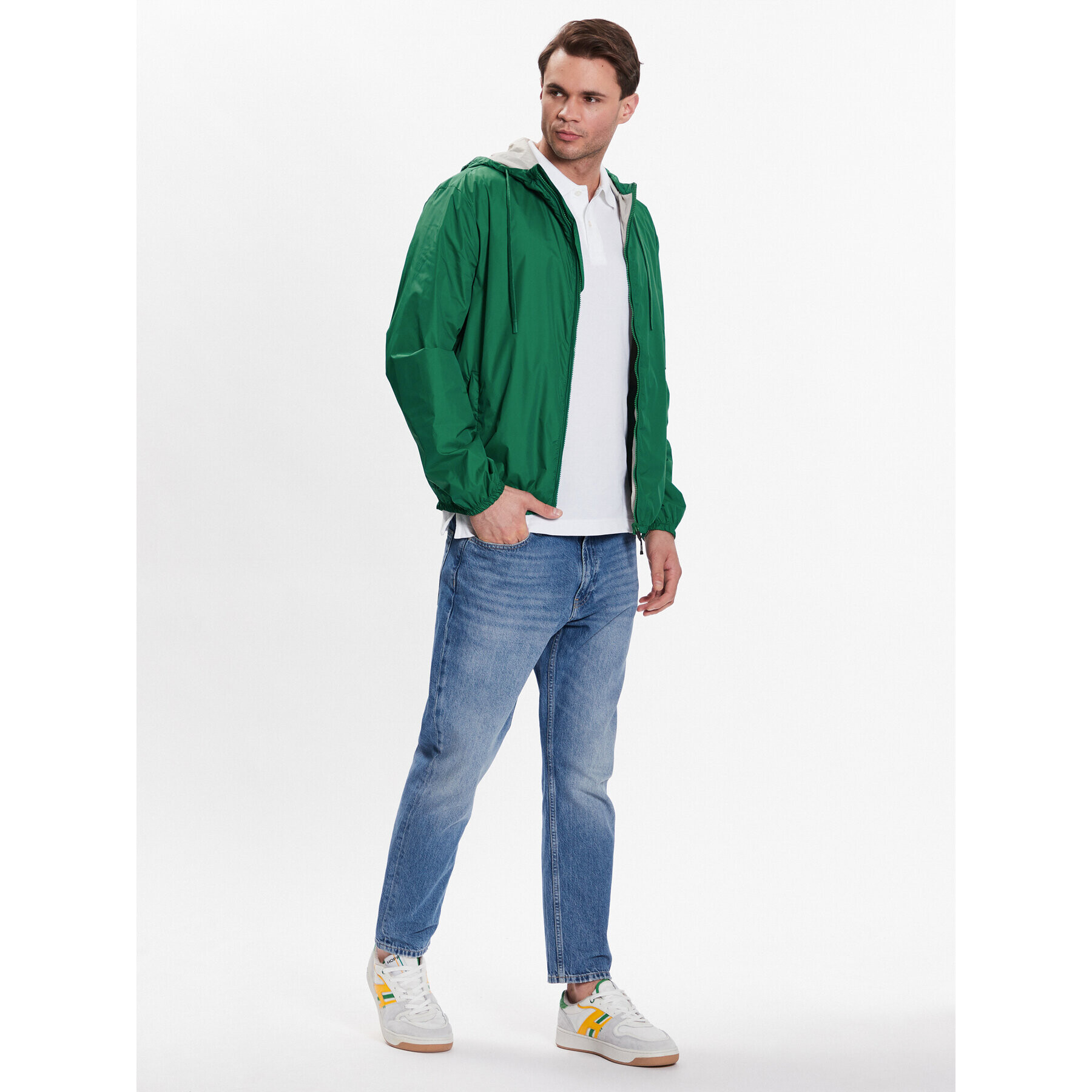 United Colors Of Benetton Prehodna jakna 2VDWUN01X Zelena Regular Fit - Pepit.si