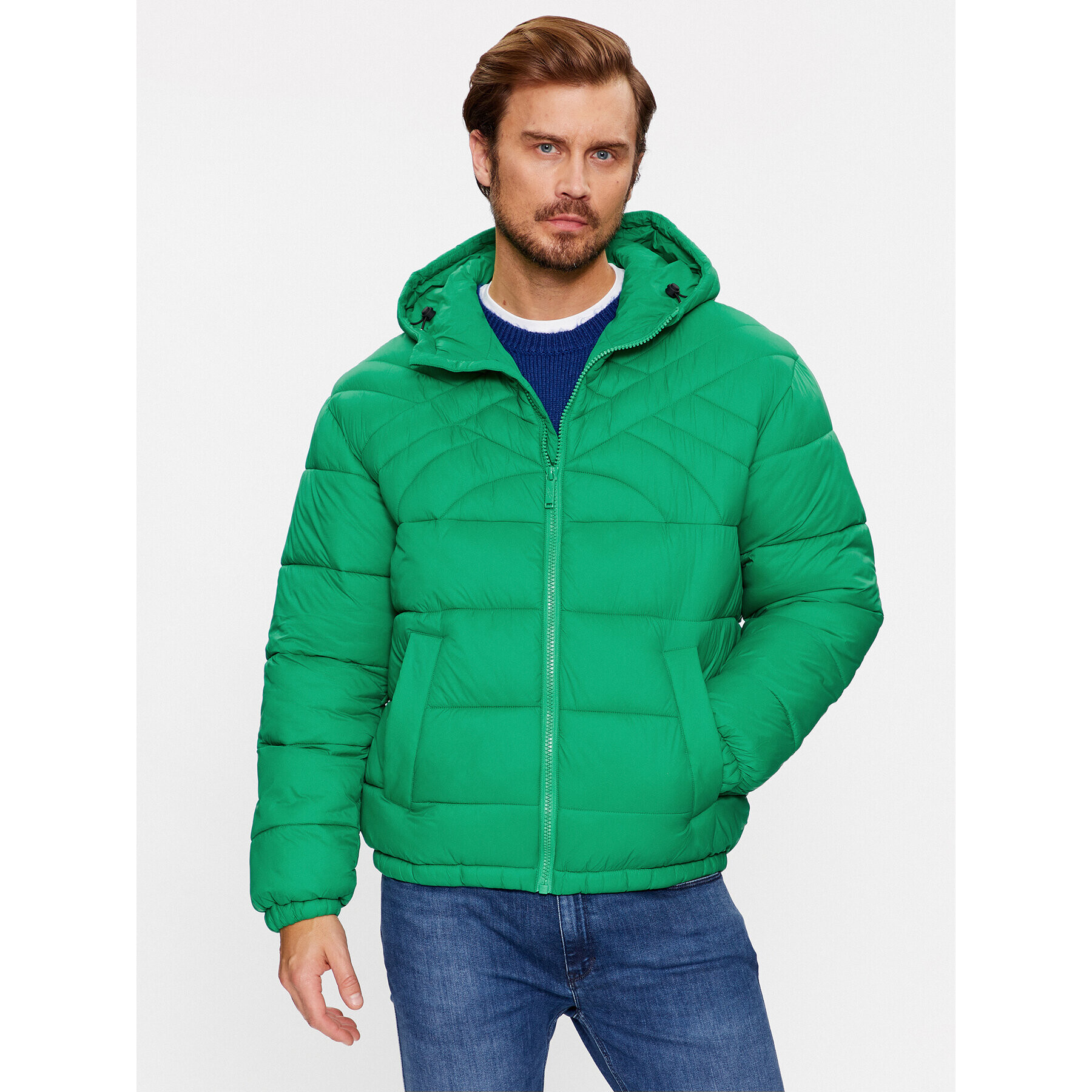 United Colors Of Benetton Puhovka 2NIWUN038 Zelena Regular Fit - Pepit.si