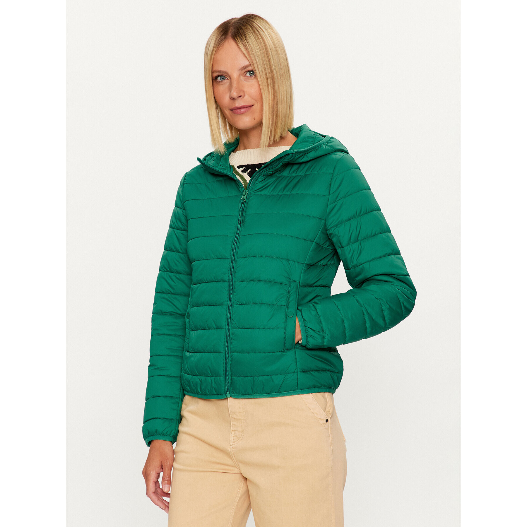 United Colors Of Benetton Puhovka 2TWDDN024 Zelena Regular Fit - Pepit.si