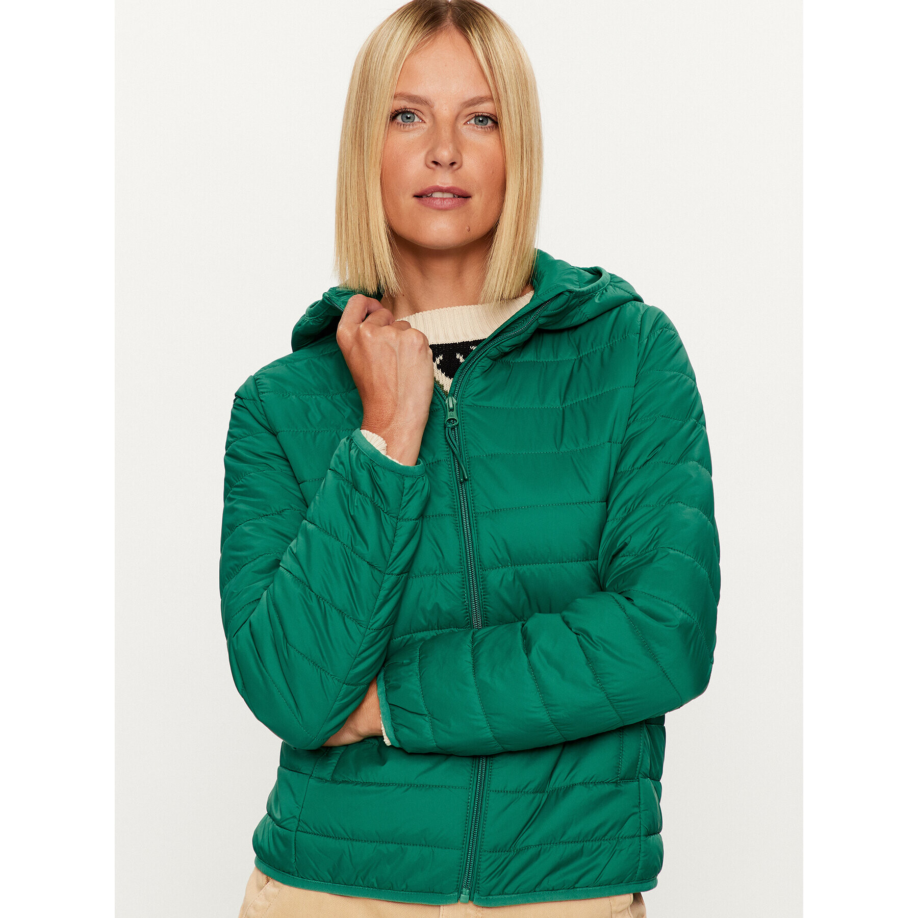 United Colors Of Benetton Puhovka 2TWDDN024 Zelena Regular Fit - Pepit.si