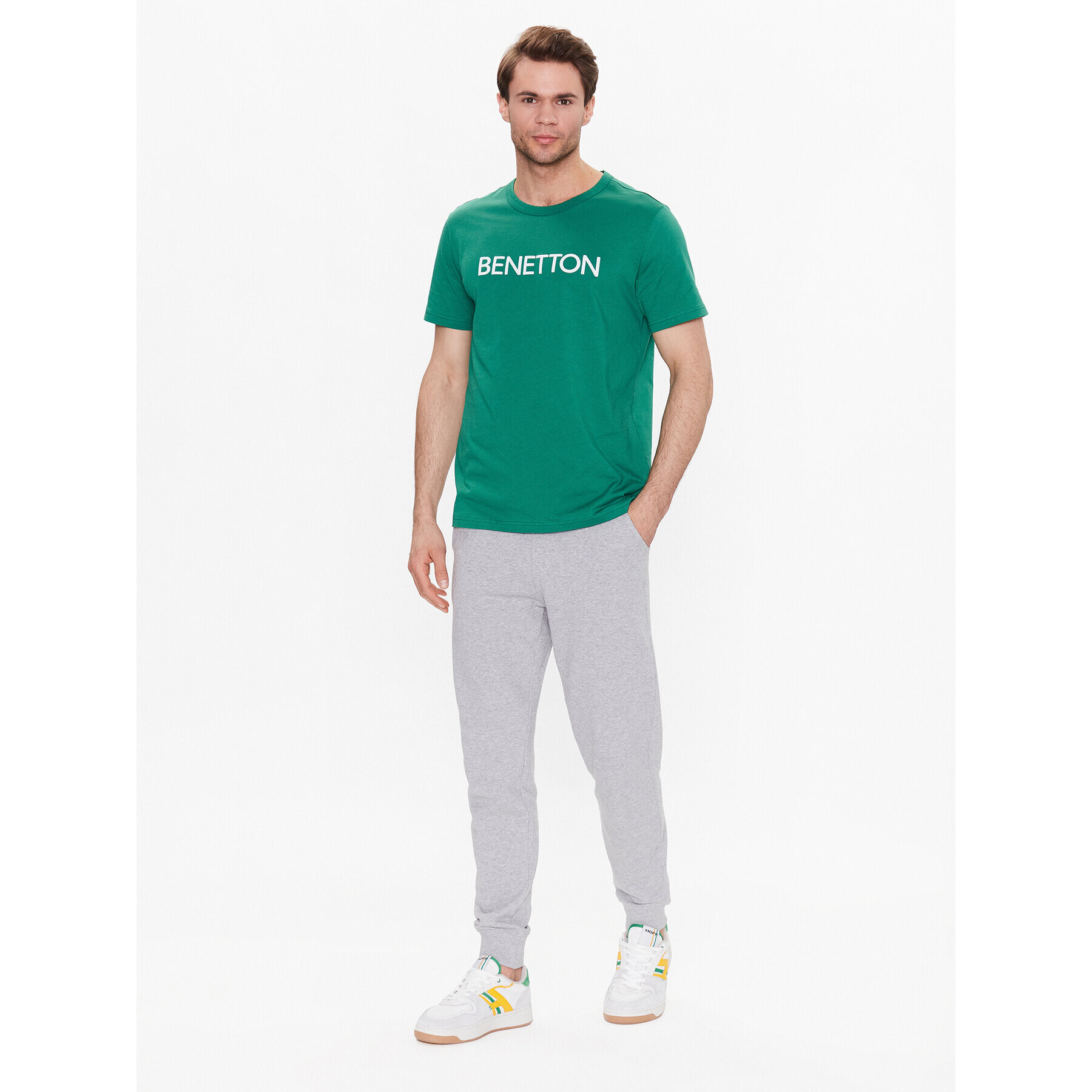 United Colors Of Benetton Spodnji del trenirke 3J68UF00K Siva Regular Fit - Pepit.si