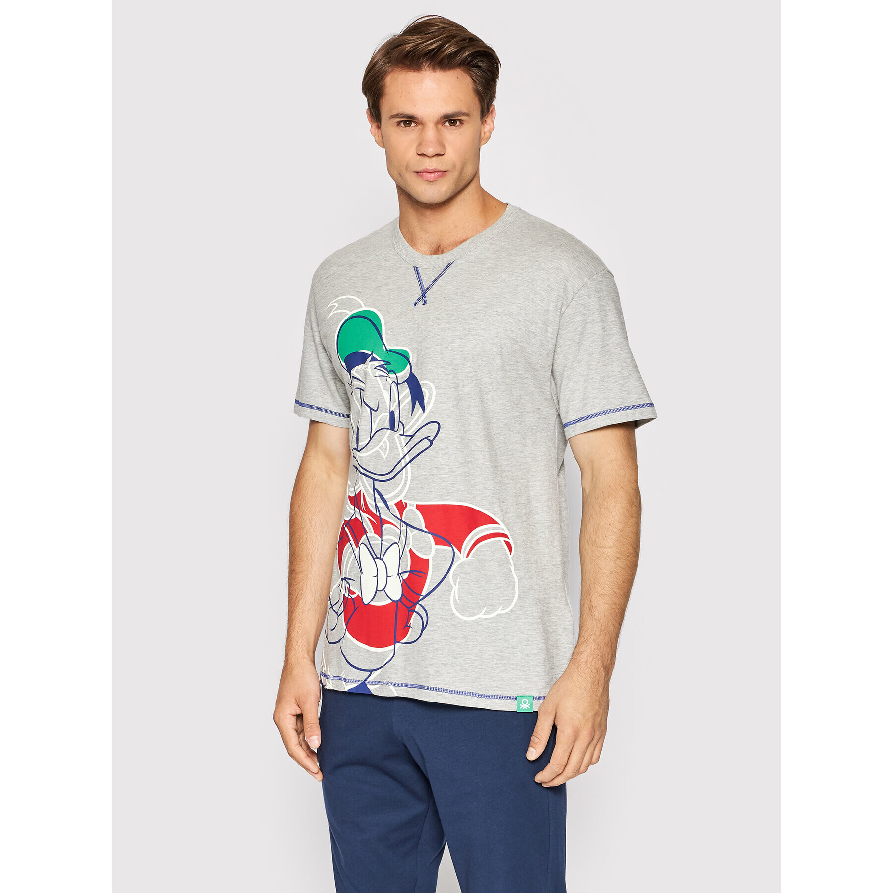 United Colors Of Benetton Zgornji del pižame DISNEY 3BVX4M009 Siva Regular Fit - Pepit.si