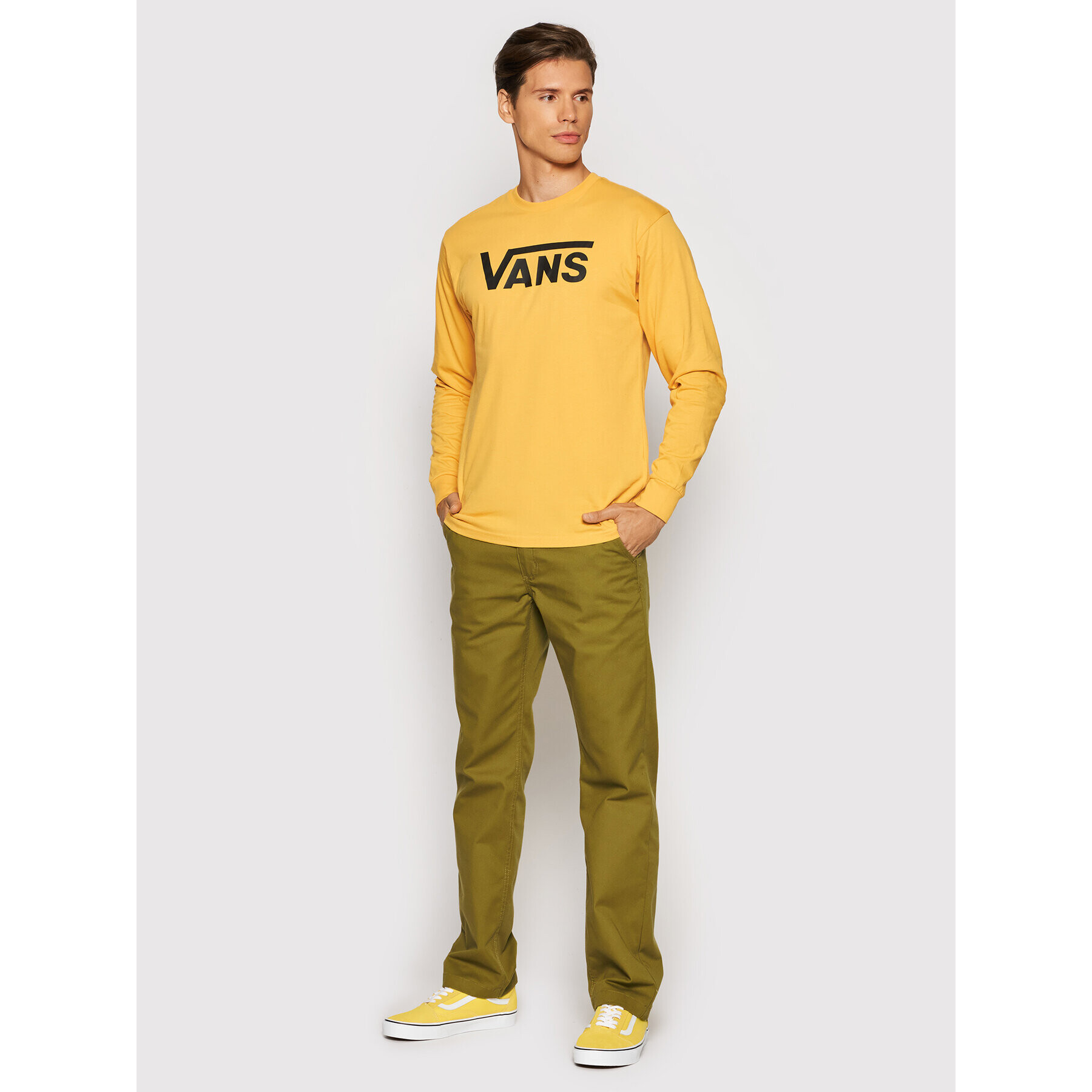 Vans Chino hlače Authentic VN0A5FJ8 Zelena Loose Fit - Pepit.si