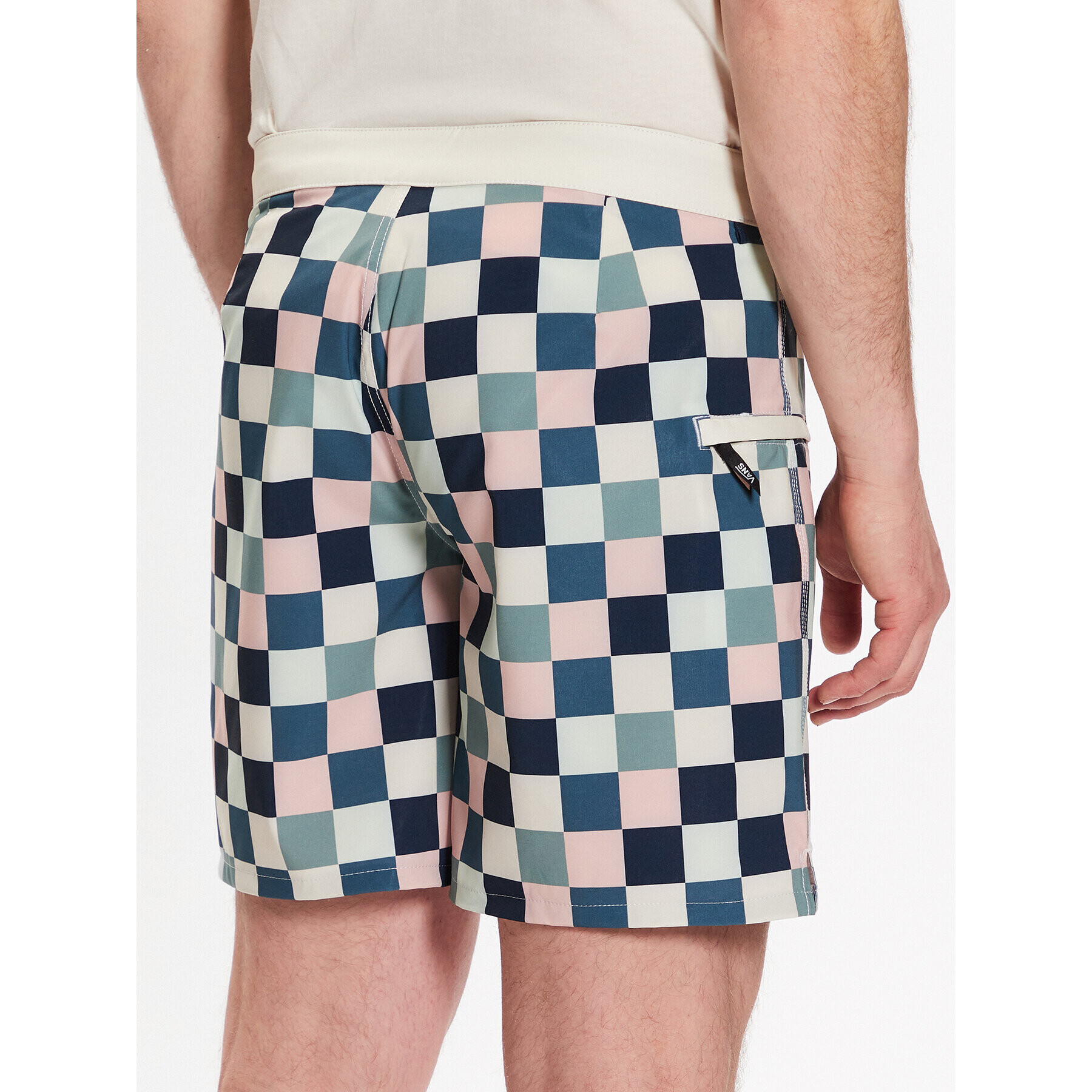 Vans Kopalne hlače The Daily Check Boardshort VN0007XS Bela Regular Fit - Pepit.si