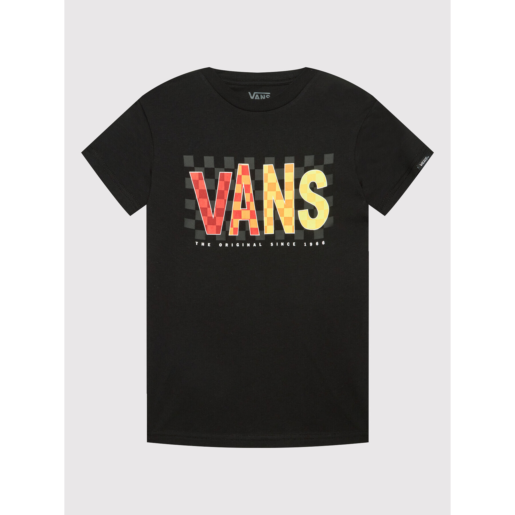 Vans Majica Checks Ss VN0A7TUB Črna Regular Fit - Pepit.si