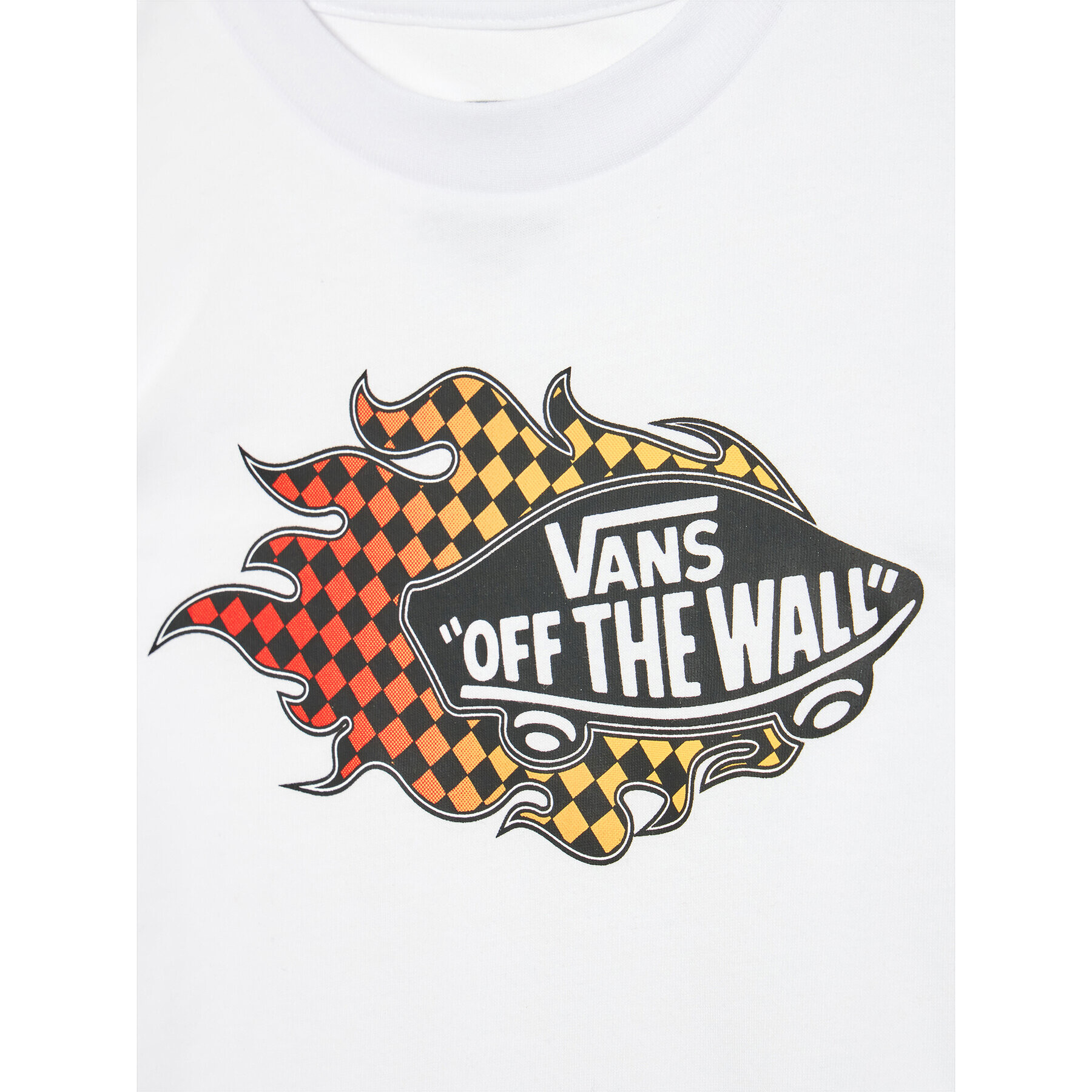 Vans Majica Flame VN0A5KPF Bela Regular Fit - Pepit.si