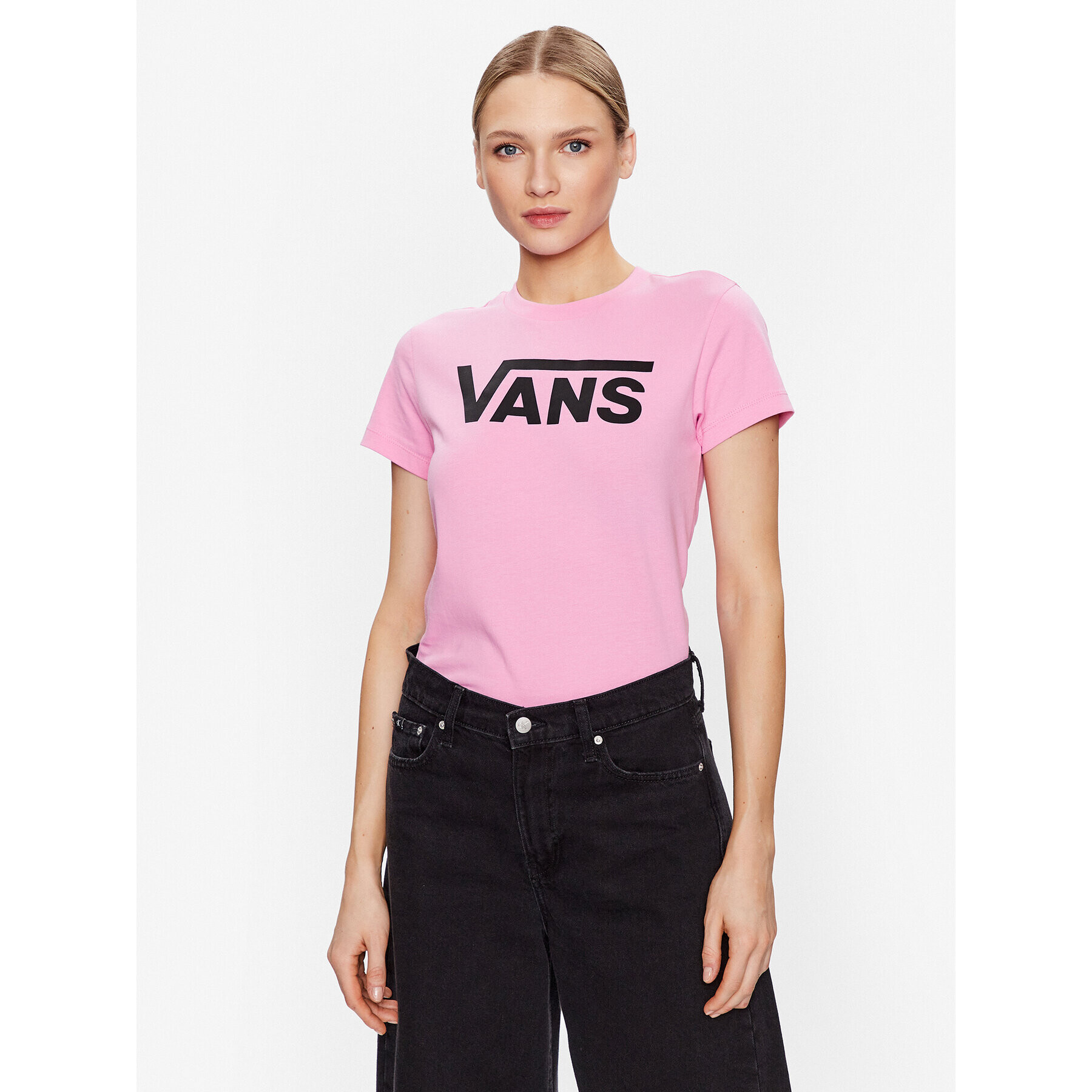 Vans Majica Flaying V Crew Tee VN0A3UP4 Roza Regular Fit - Pepit.si