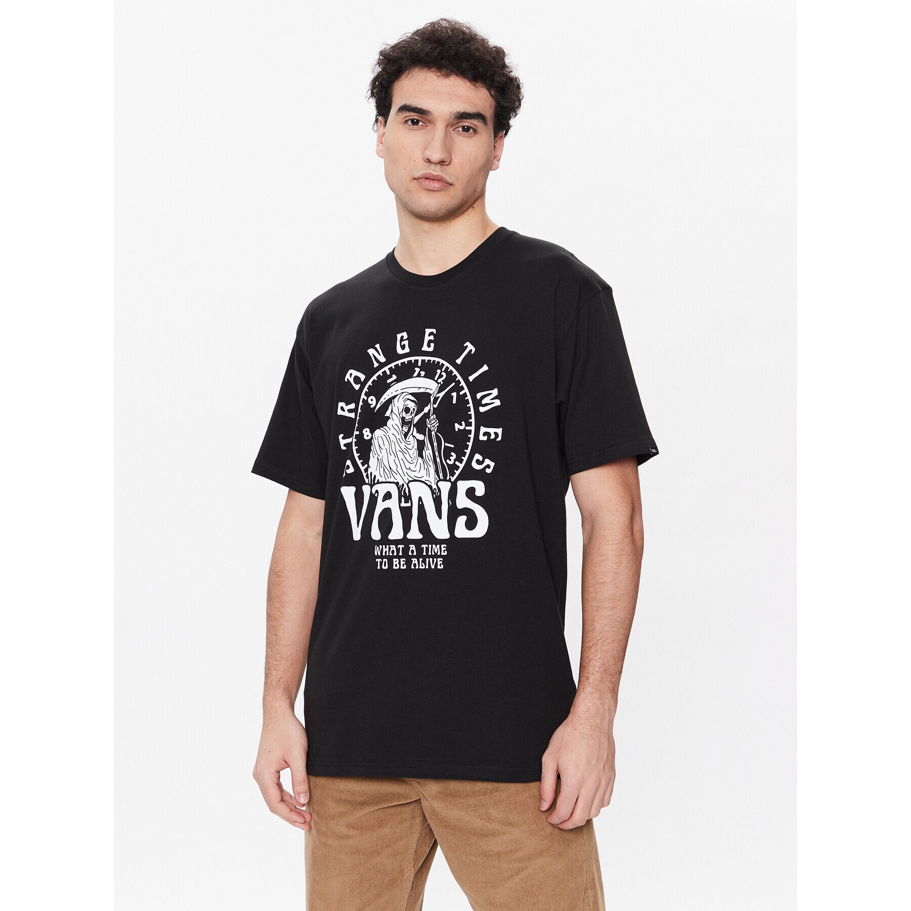 Vans Majica Strange Times VN000040 Črna Classic Fit - Pepit.si