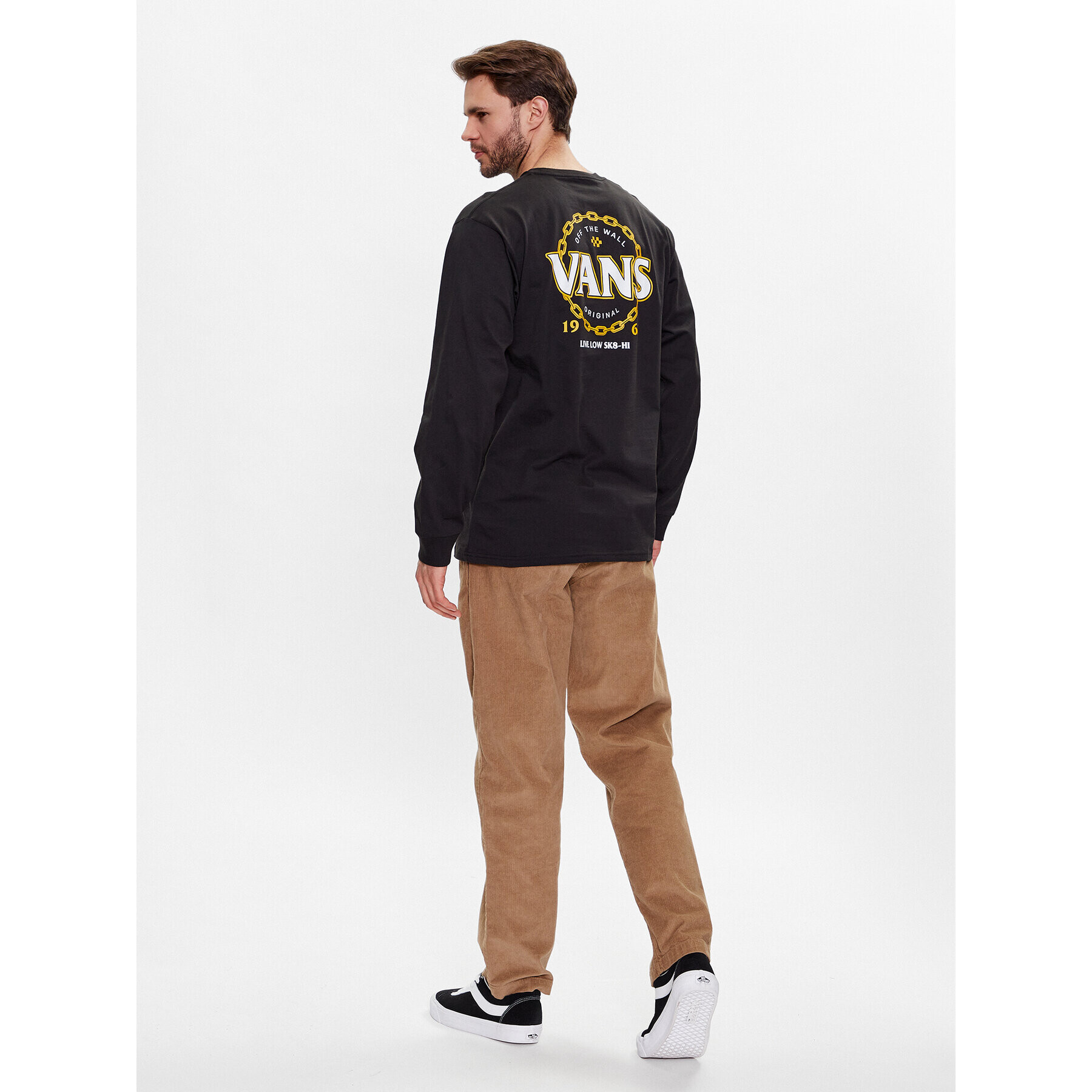 Vans Majica z dolgimi rokavi Chain VN000042 Črna Regular Fit - Pepit.si