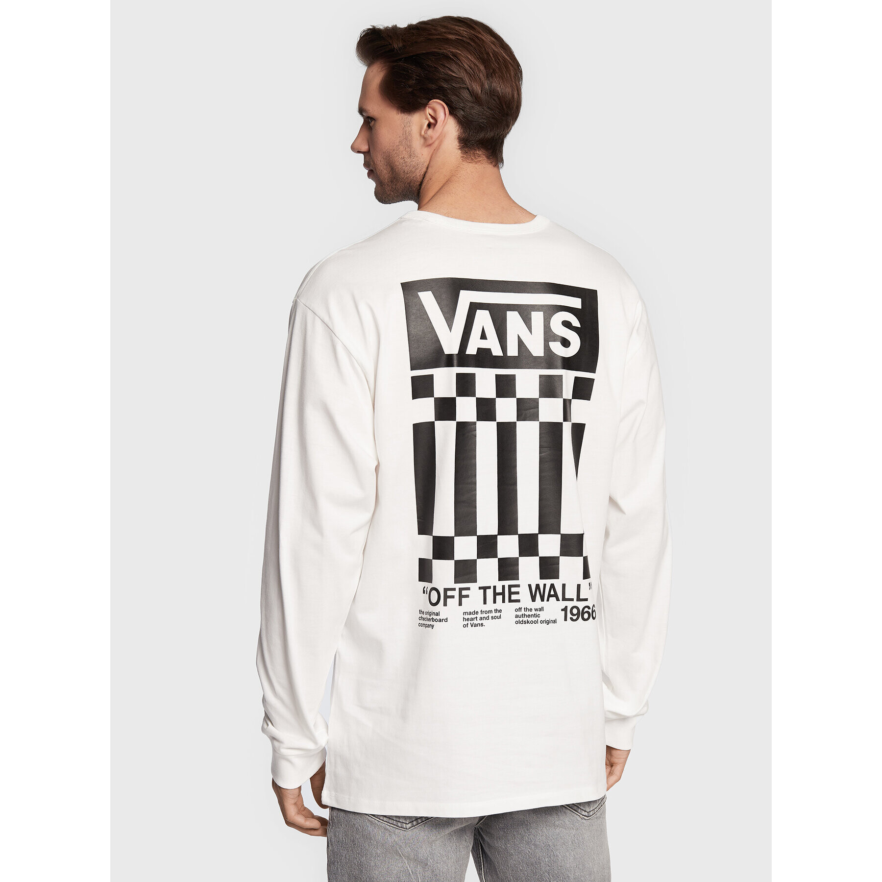 Vans Majica z dolgimi rokavi Check VN0A7S6Z Bela Classic Fit - Pepit.si