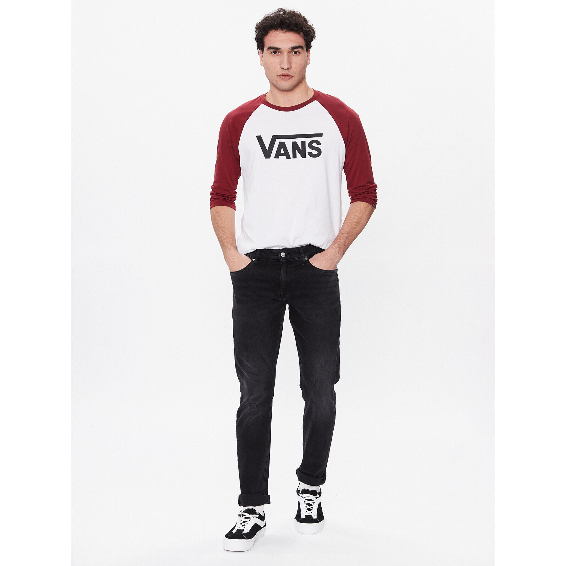 Vans Majica z dolgimi rokavi VN0002QQ Pisana Slim Fit - Pepit.si