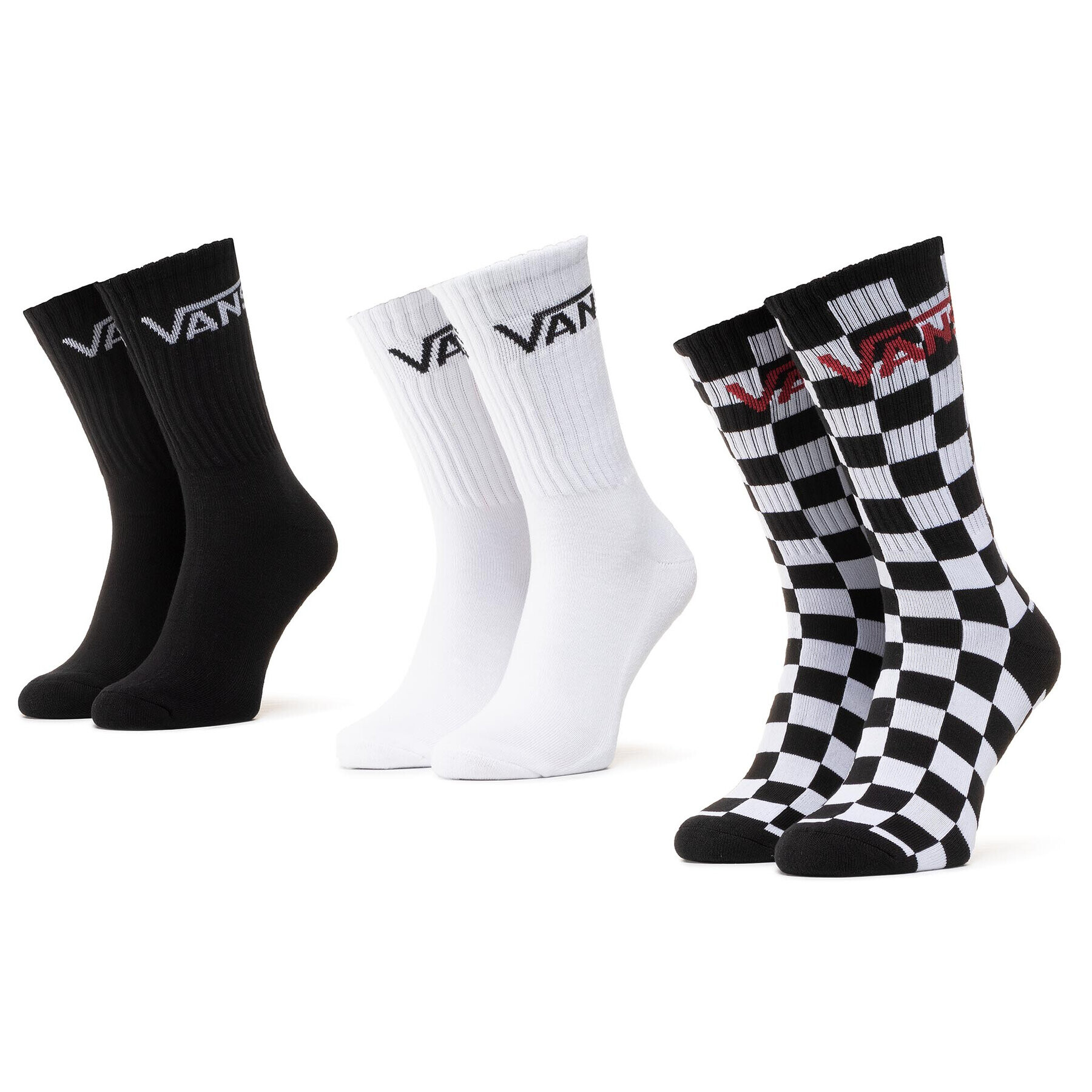 Vans Set 3 parov unisex visokih nogavic Mn Classic Crew VN000XRZ95Y1 Črna - Pepit.si