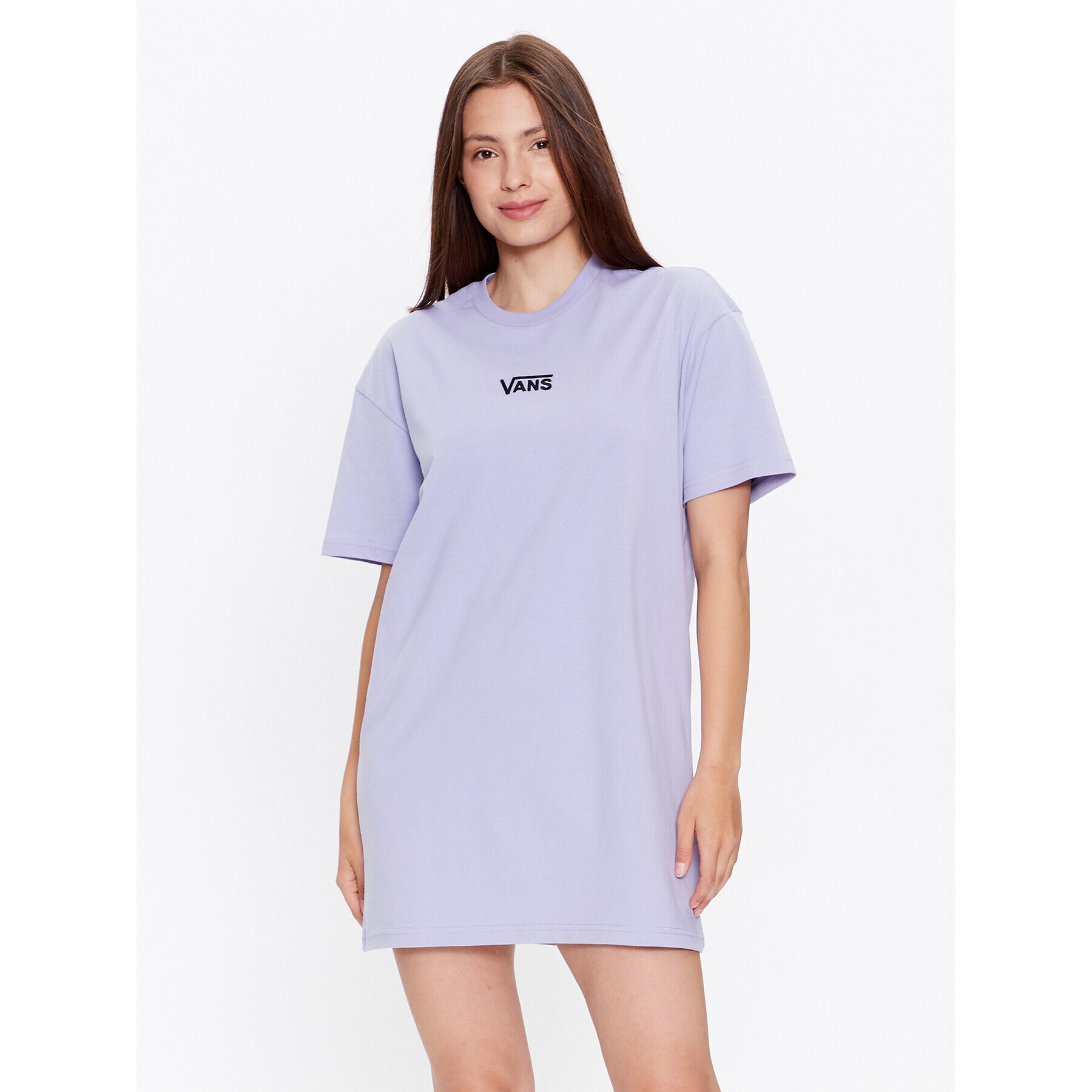 Vans Vsakodnevna obleka Wm Center Vee Tee Dress VN0A4RU2 Vijolična Boyfriend Fit - Pepit.si