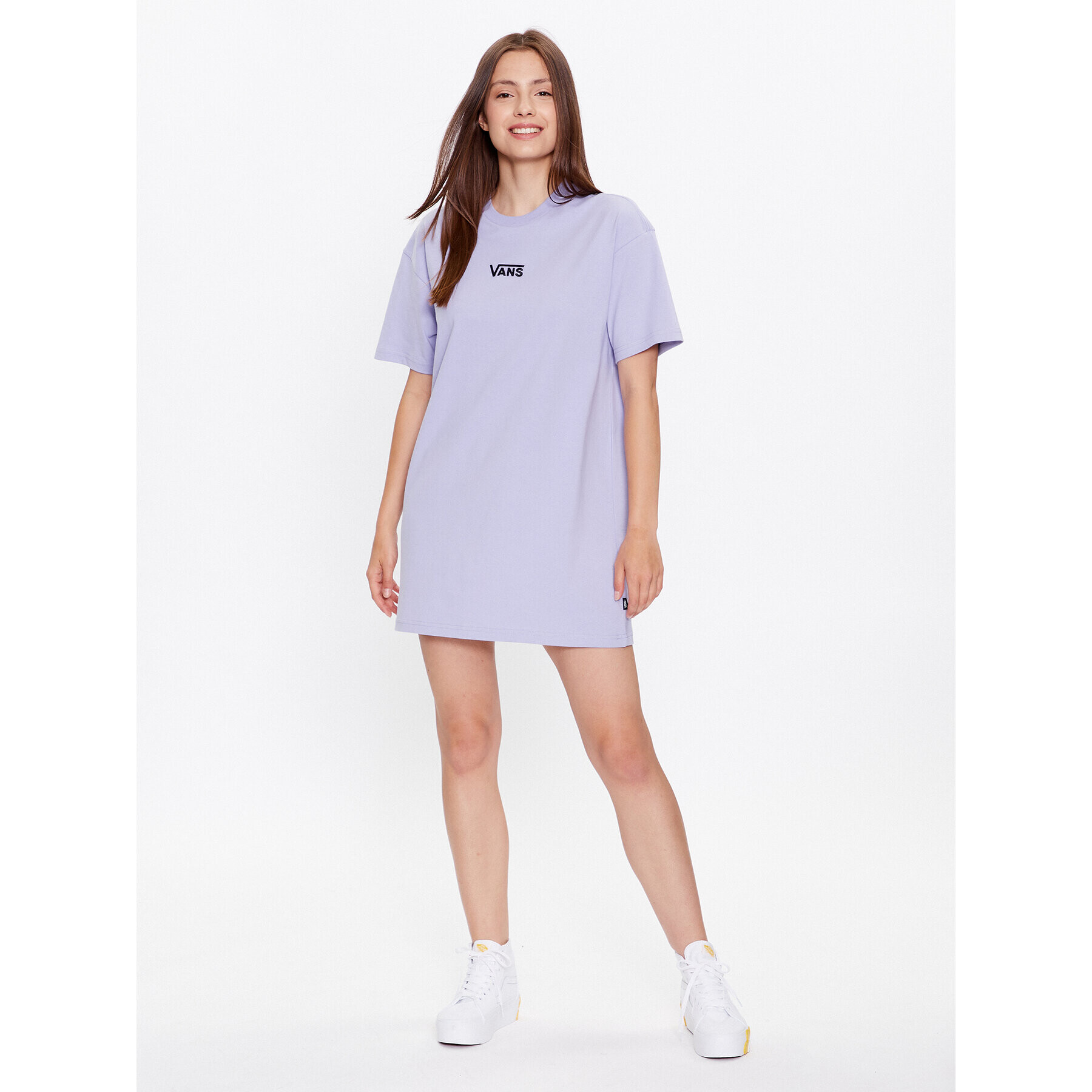 Vans Vsakodnevna obleka Wm Center Vee Tee Dress VN0A4RU2 Vijolična Boyfriend Fit - Pepit.si